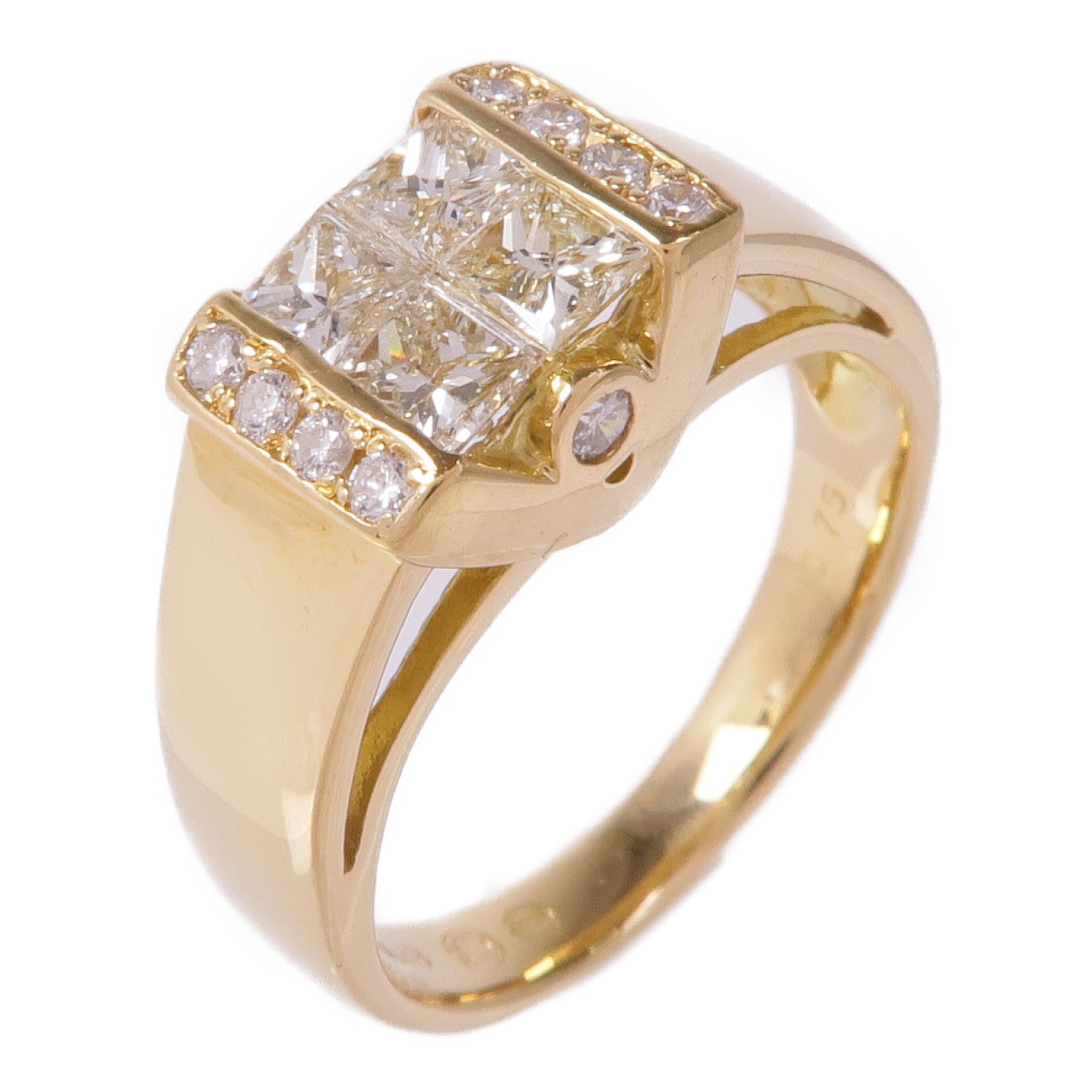 JEWELRY 【激減優惠】18K黃金Diamond Ring鑽石戒指US#4.75