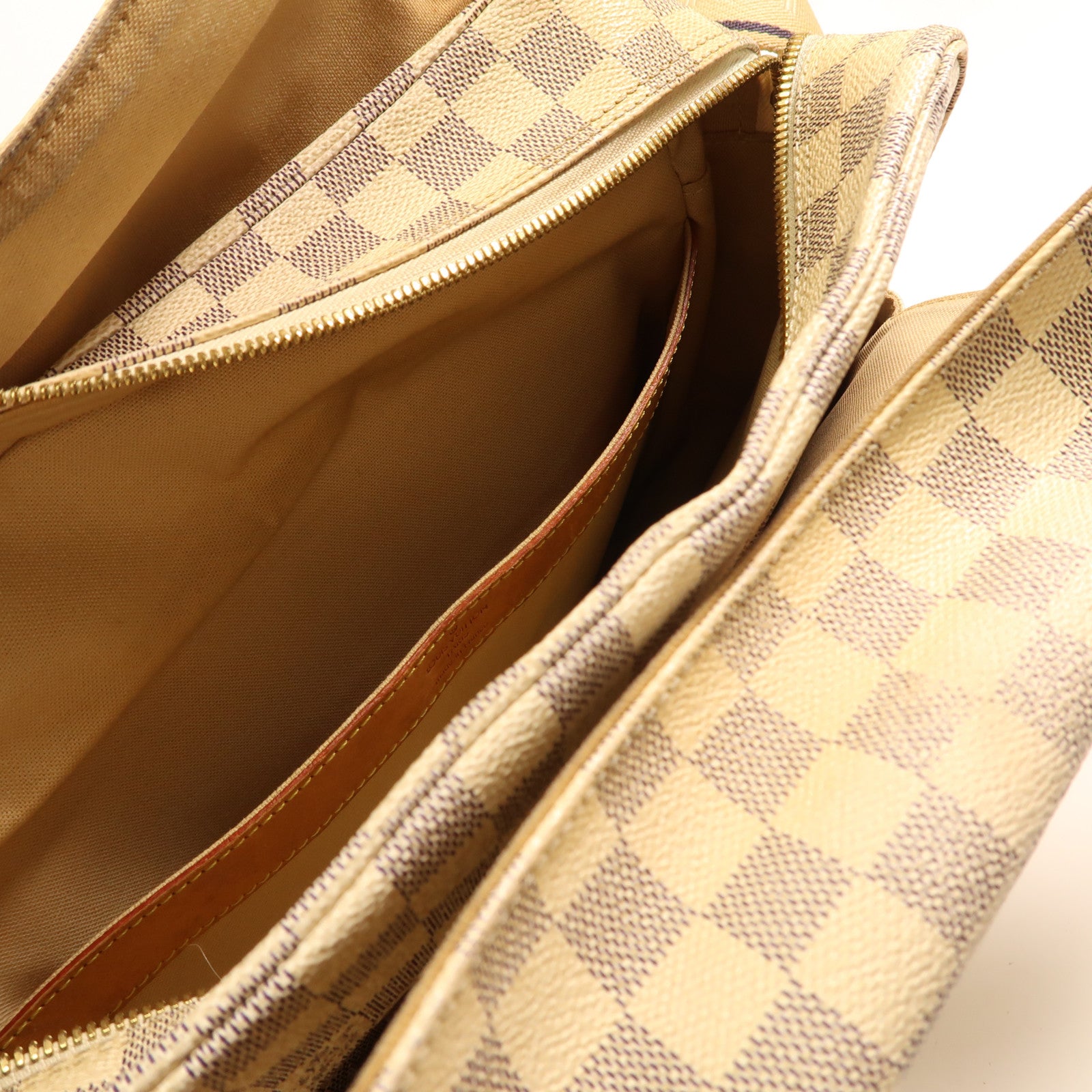 LOUIS VUITTON Damier Azur Naviglio金扣肩背袋