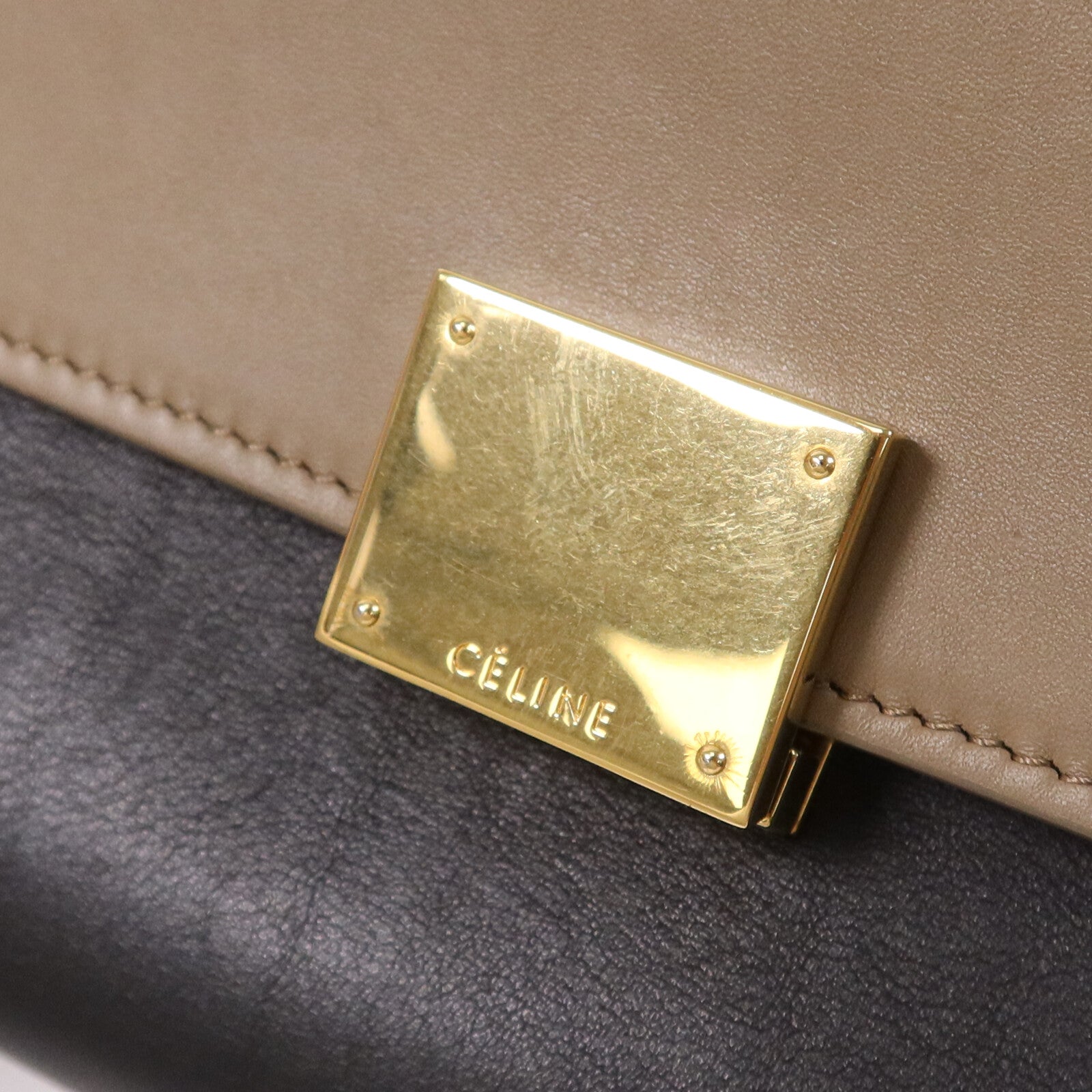 CELINE 牛皮皮革Trapeze金扣手挽肩背兩用袋