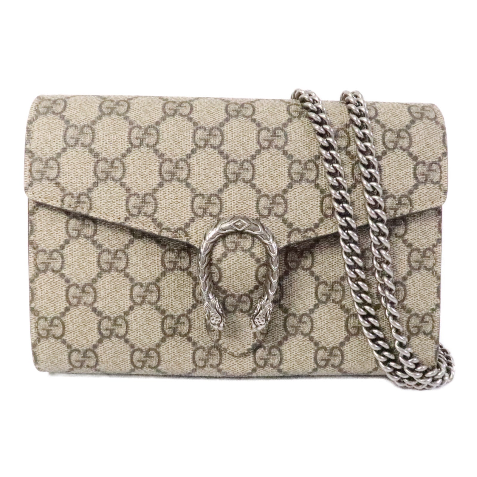GUCCI 塗層帆布Dionysus Wallet On Chain鏈帶肩背袋