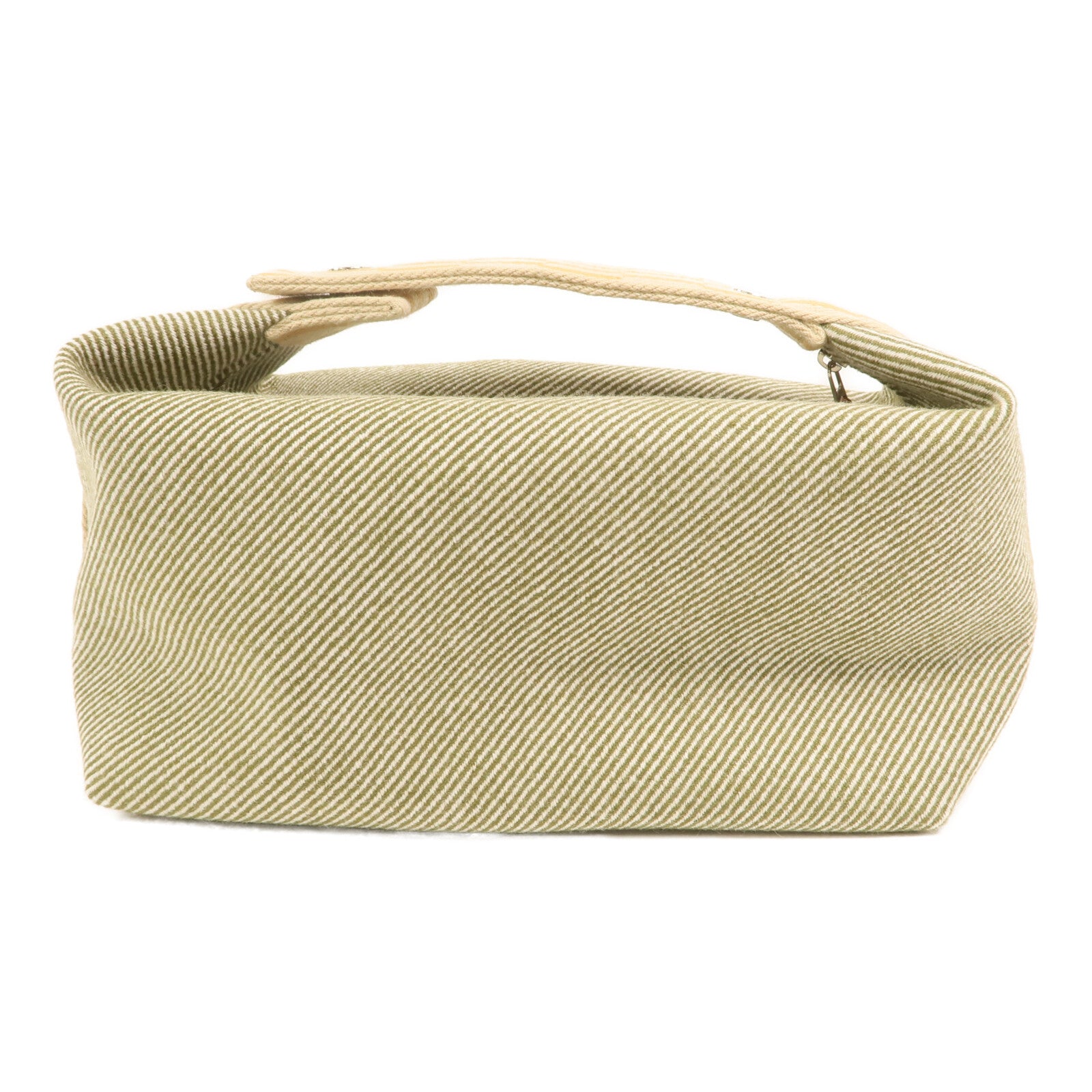 HERMES 帆布Bride-a Brac Cabriole GM銀扣手挽袋