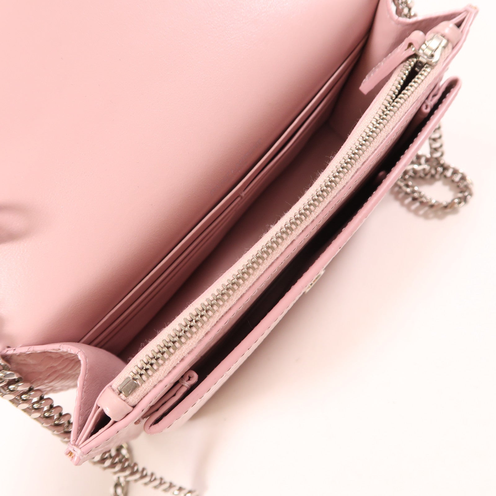 SAINT LAURENT 牛皮皮革Shoulder Bag銀扣鏈帶手挽肩背兩用袋