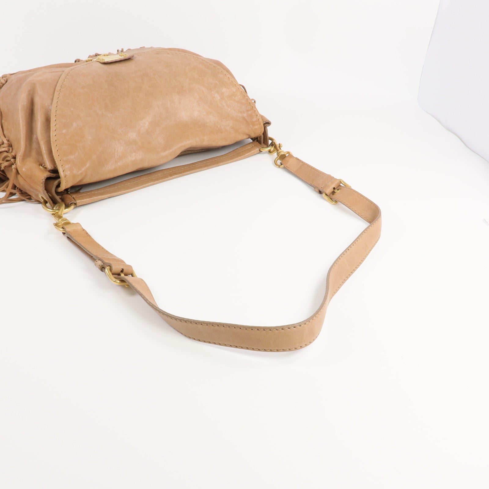 Miu Miu 牛皮皮革2 Way Shoulder金扣手挽肩背兩用袋