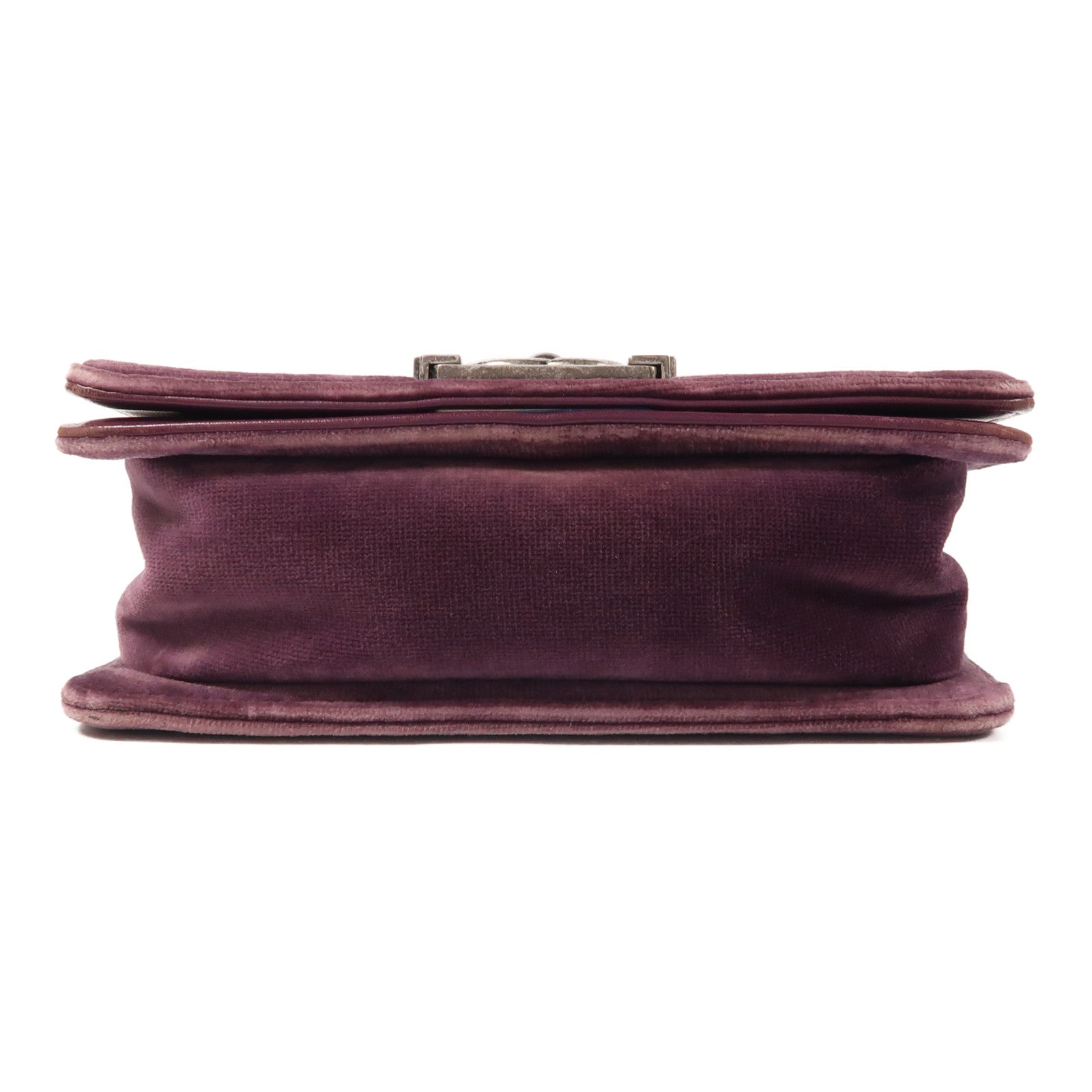 CHANEL Velvet Boy 20銀扣鏈帶肩背袋