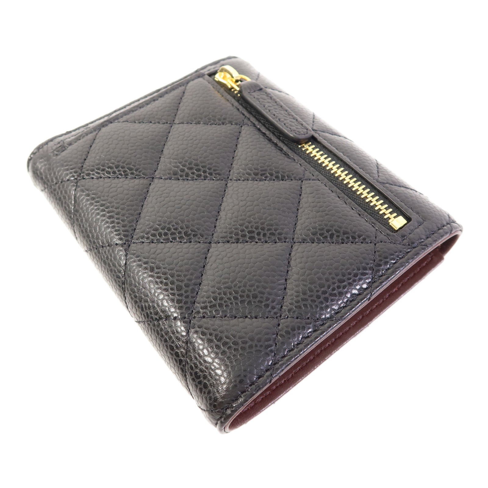 CHANEL 牛皮皮革Wallet金扣錢包