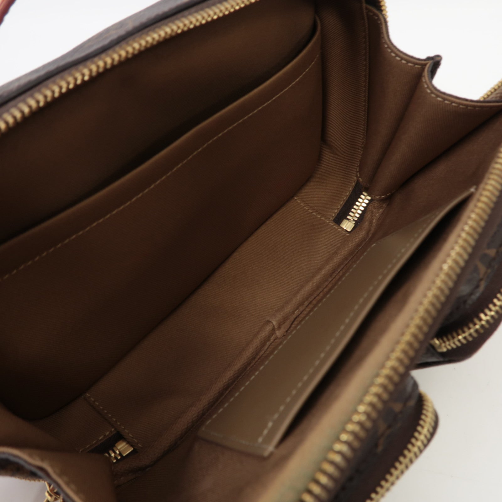 LOUIS VUITTON Monogram Utility金扣手挽肩背兩用袋啡色