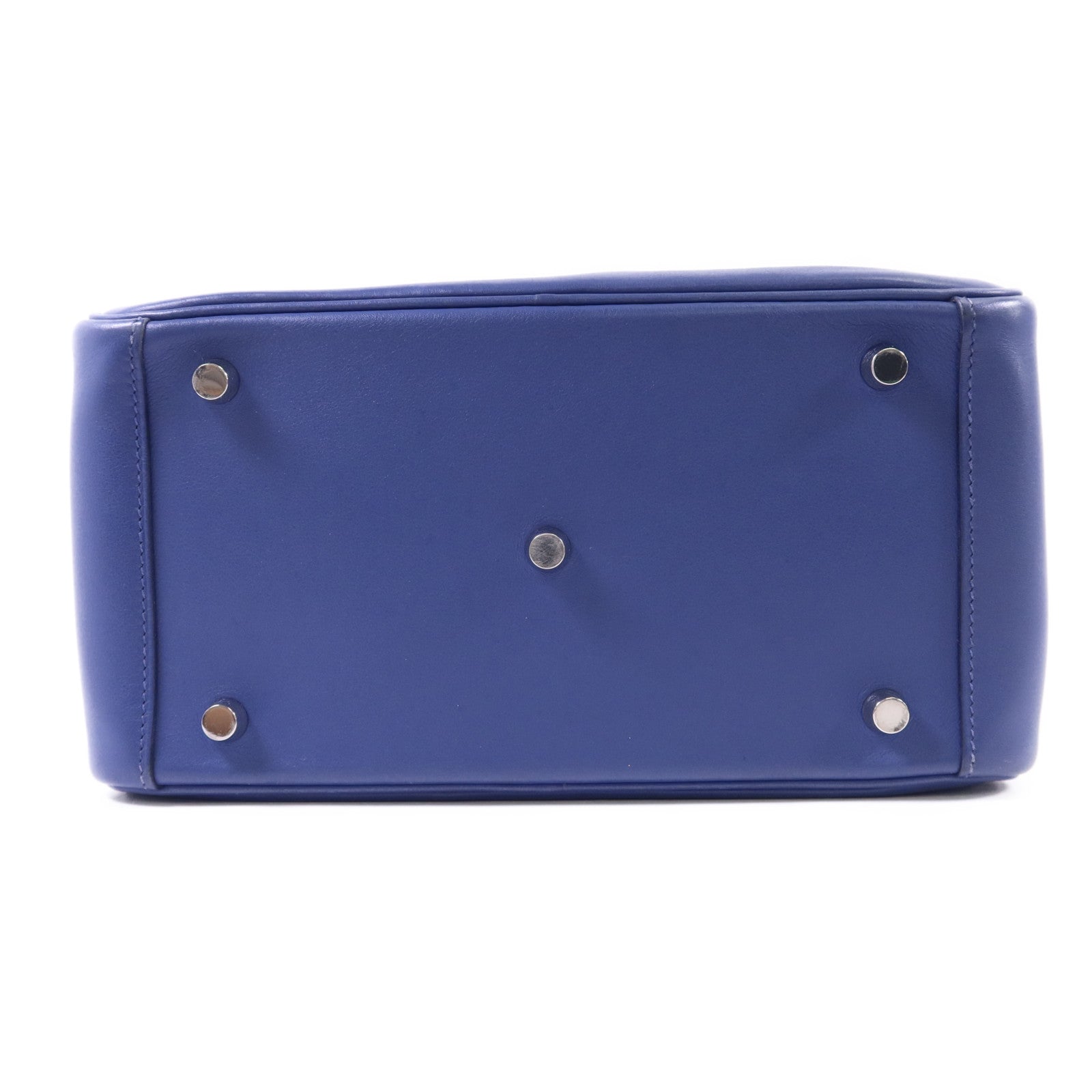 HERMES Swift皮革Lindy 26銀扣手挽肩背兩用袋Bleu Brighton