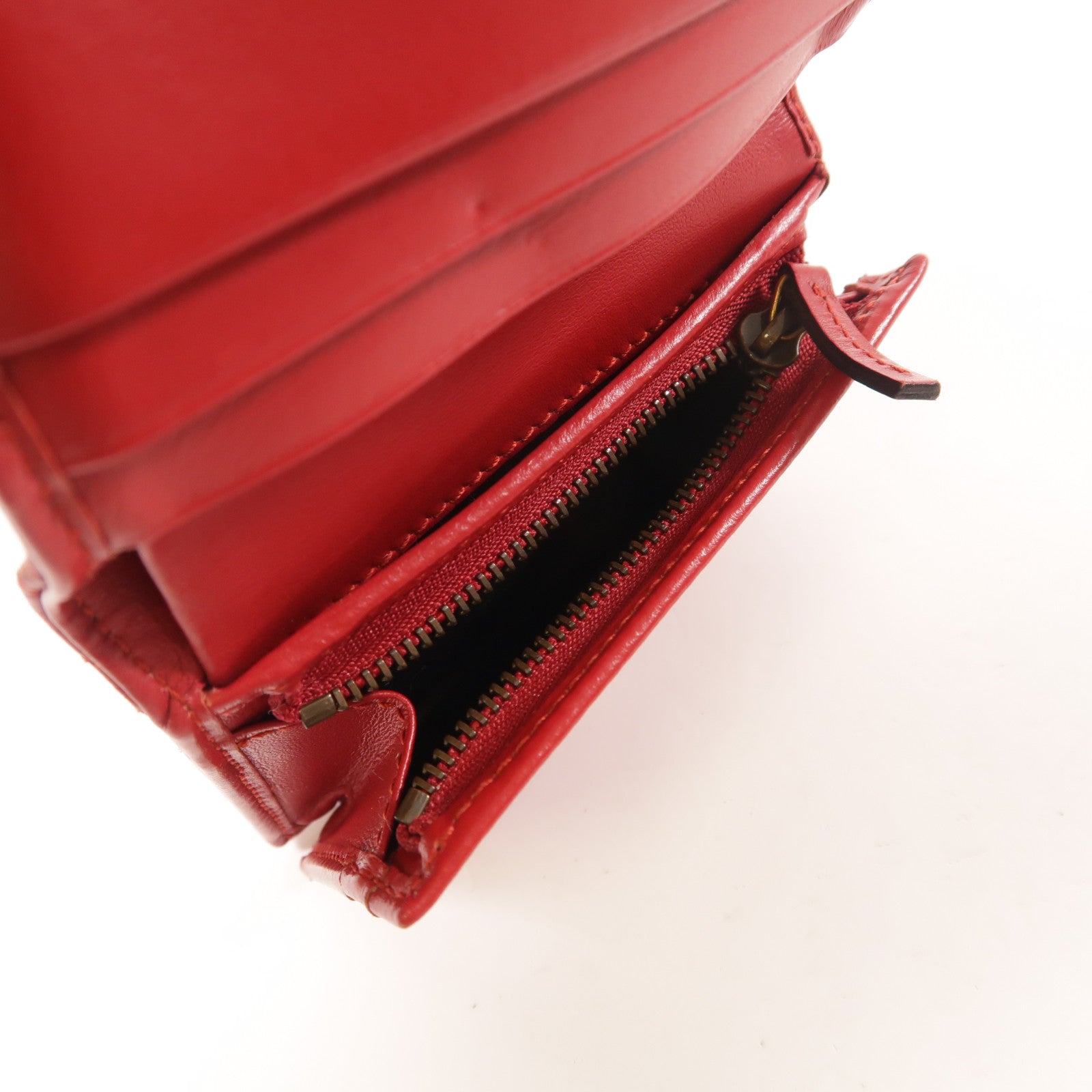 GUCCI GG GHW GG Marmont Card Case Calfskin Leather 466492 E12591 Red