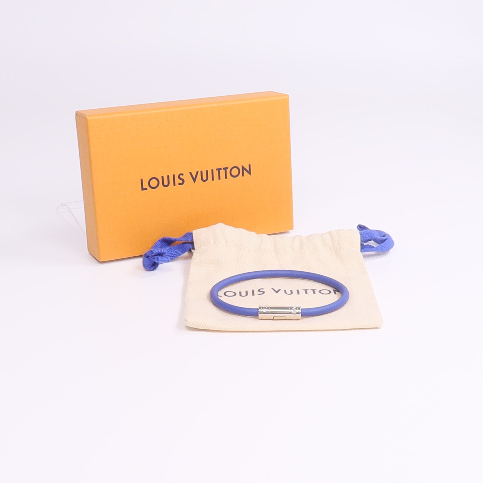 LOUIS VUITTON 皮革Keep It Bracelet銀扣手帶