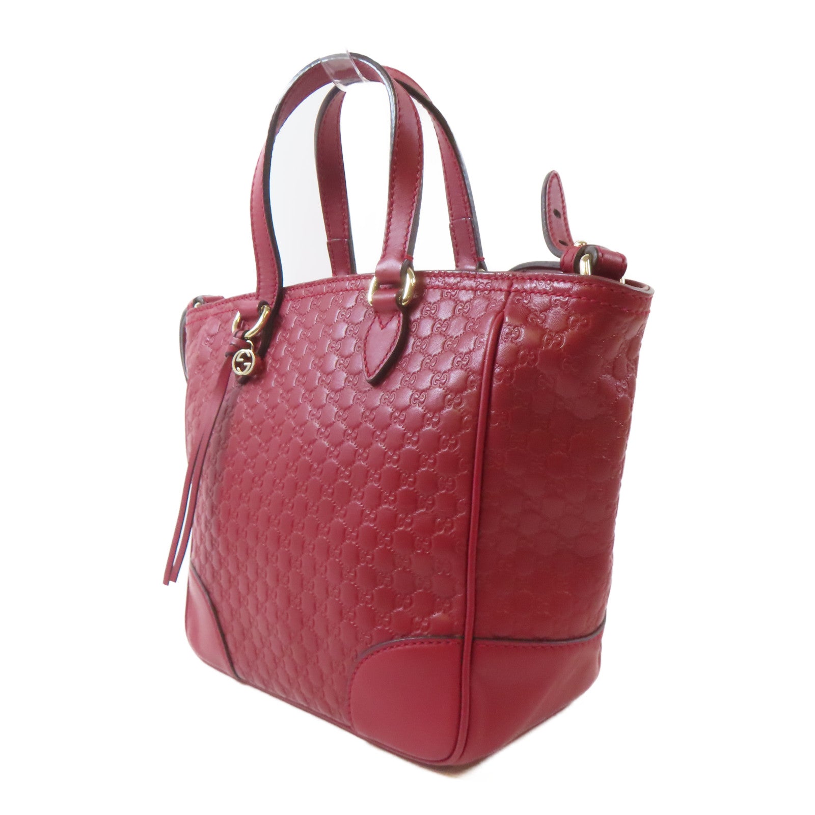 GUCCI 牛皮皮革Microguccissima 2 Way Bag金扣手挽肩背兩用袋紅色