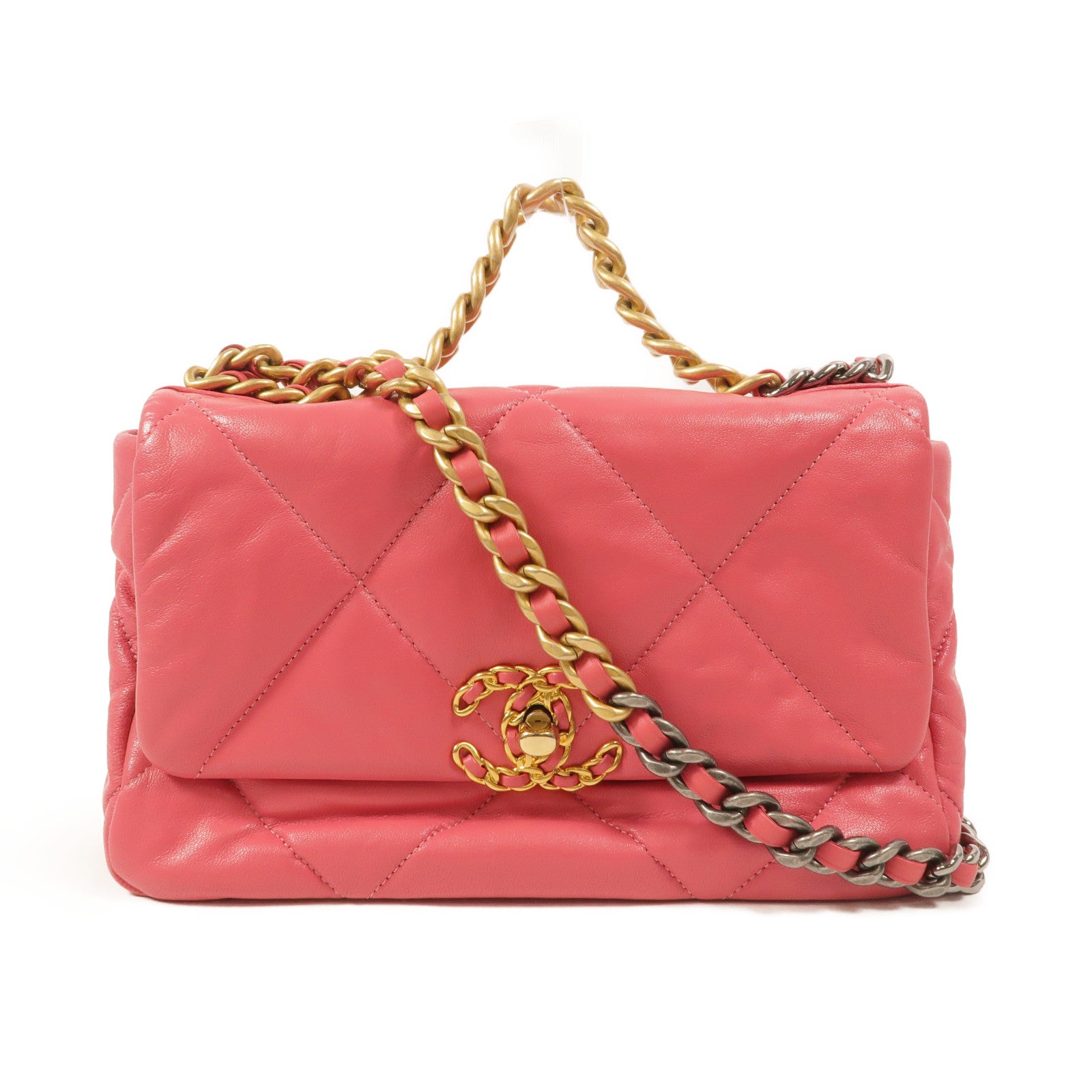 CHANEL 羊皮皮革Chanel 19 Small手挽肩背兩用袋