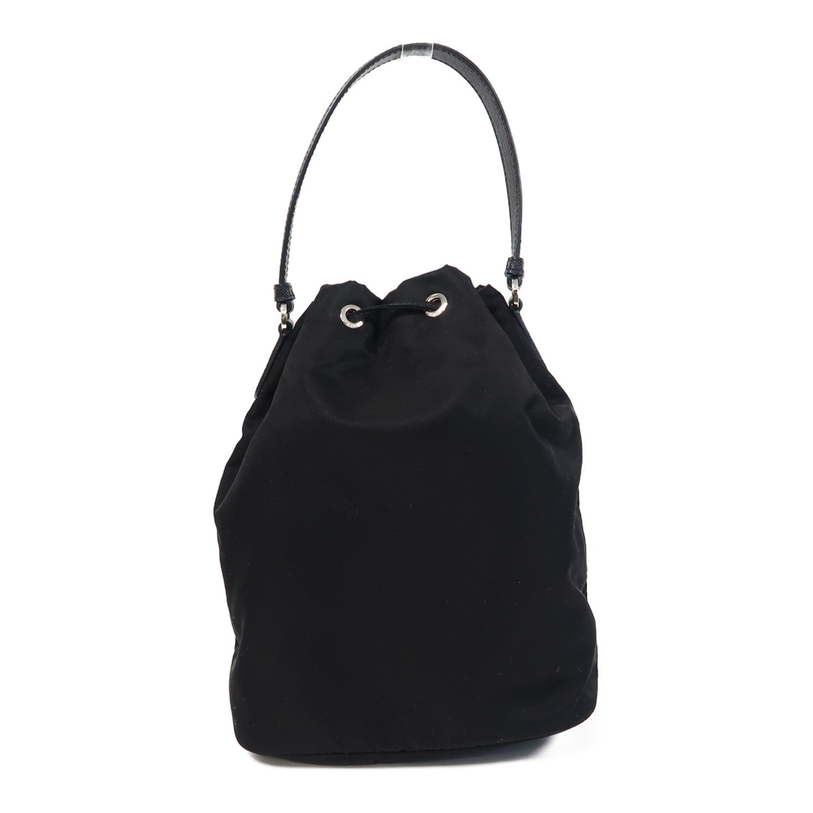 PRADA 尼龍Hand Bag銀扣手挽肩背兩用袋黑色