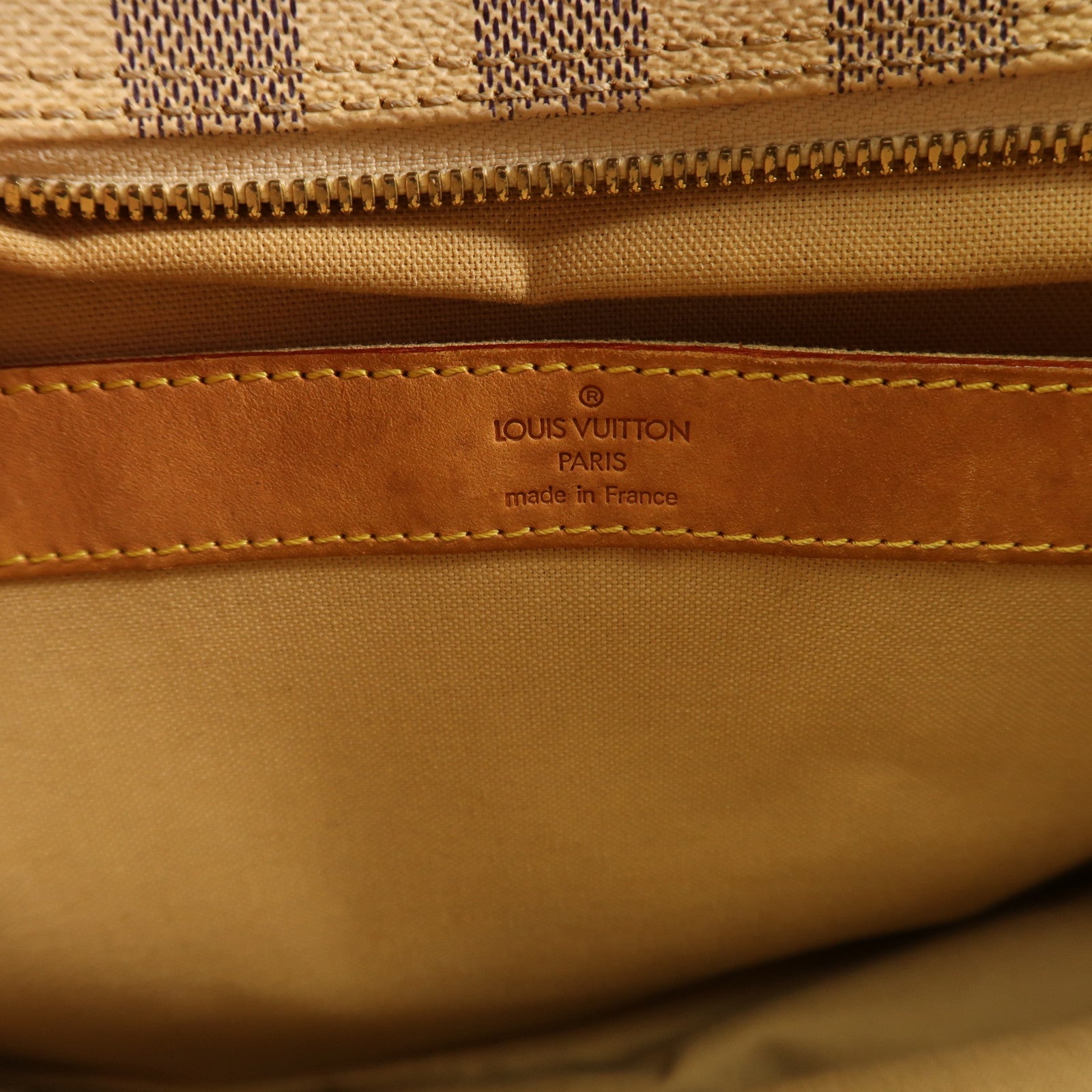 LOUIS VUITTON Damier Azur Naviglio金扣肩背袋