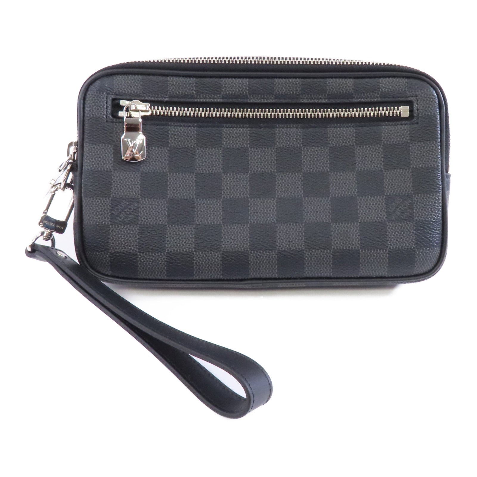 LOUIS VUITTON Damier Alpha Cluch銀扣手拿包黑色