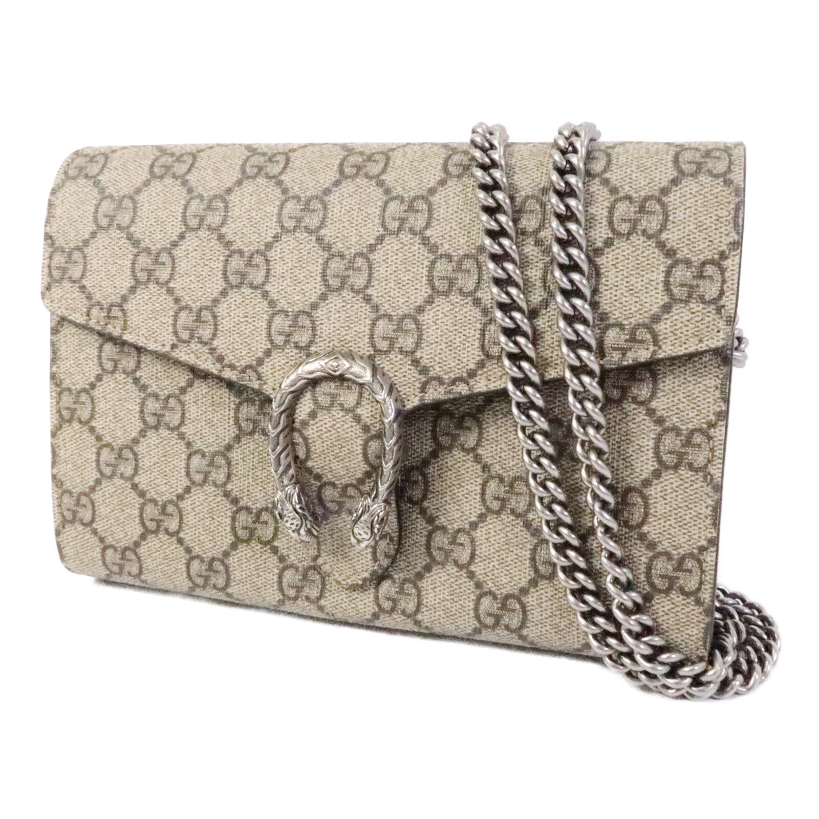 GUCCI 塗層帆布Dionysus Wallet On Chain鏈帶肩背袋