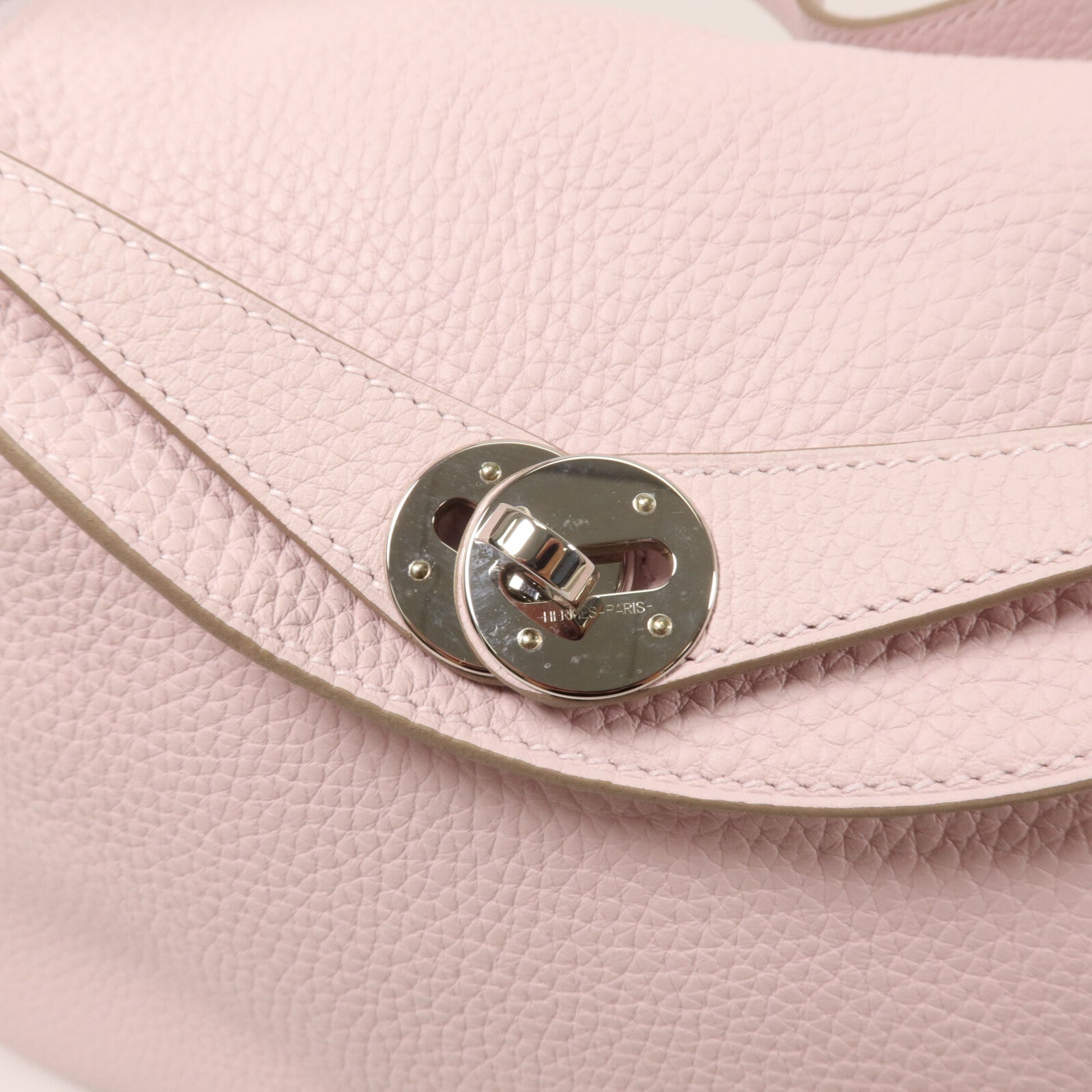 HERMES Clemence皮革Lindy 26手挽肩背兩用袋Mauve Pale