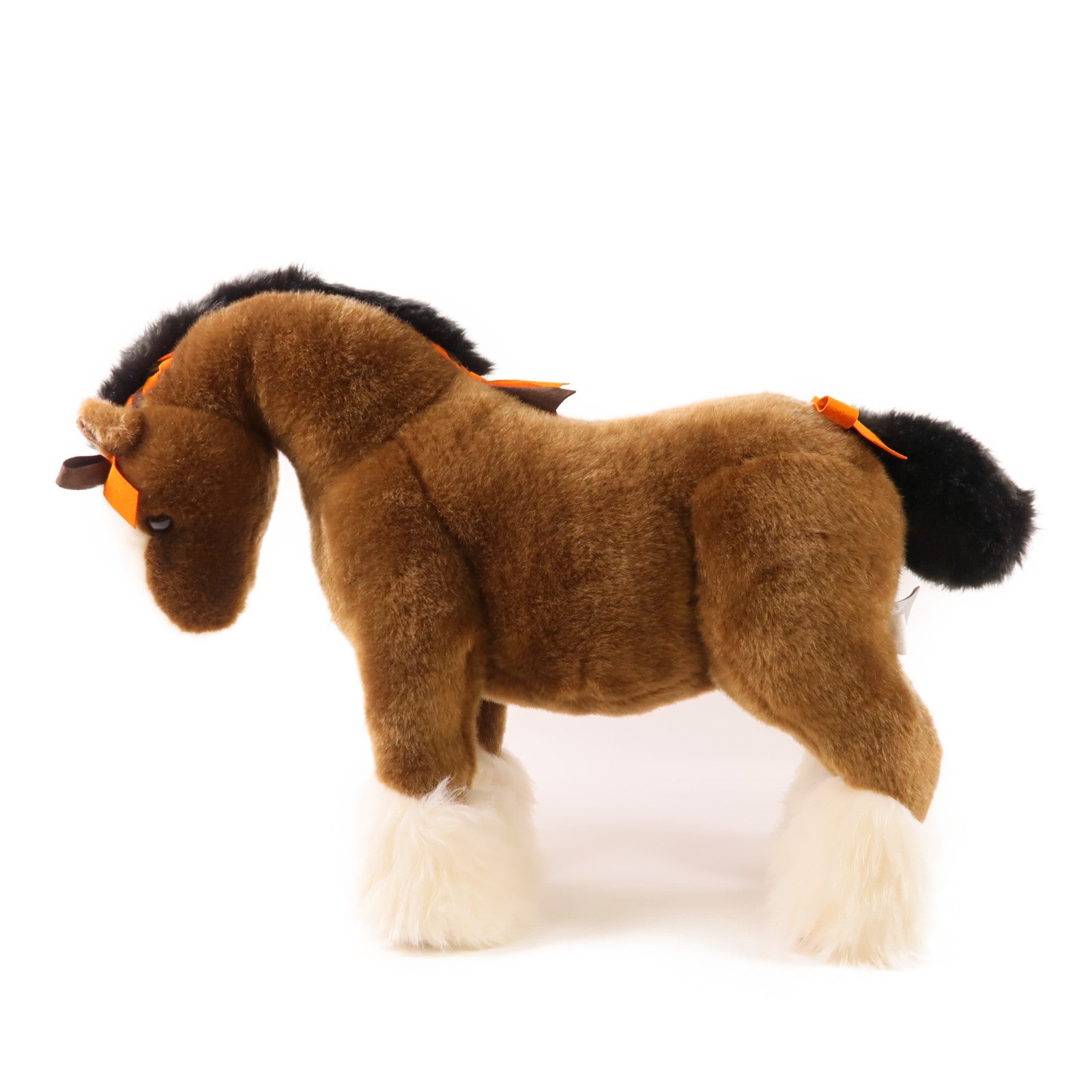 HERMES Cheval Hermy GM Plush Toy Polyester Brown/White 