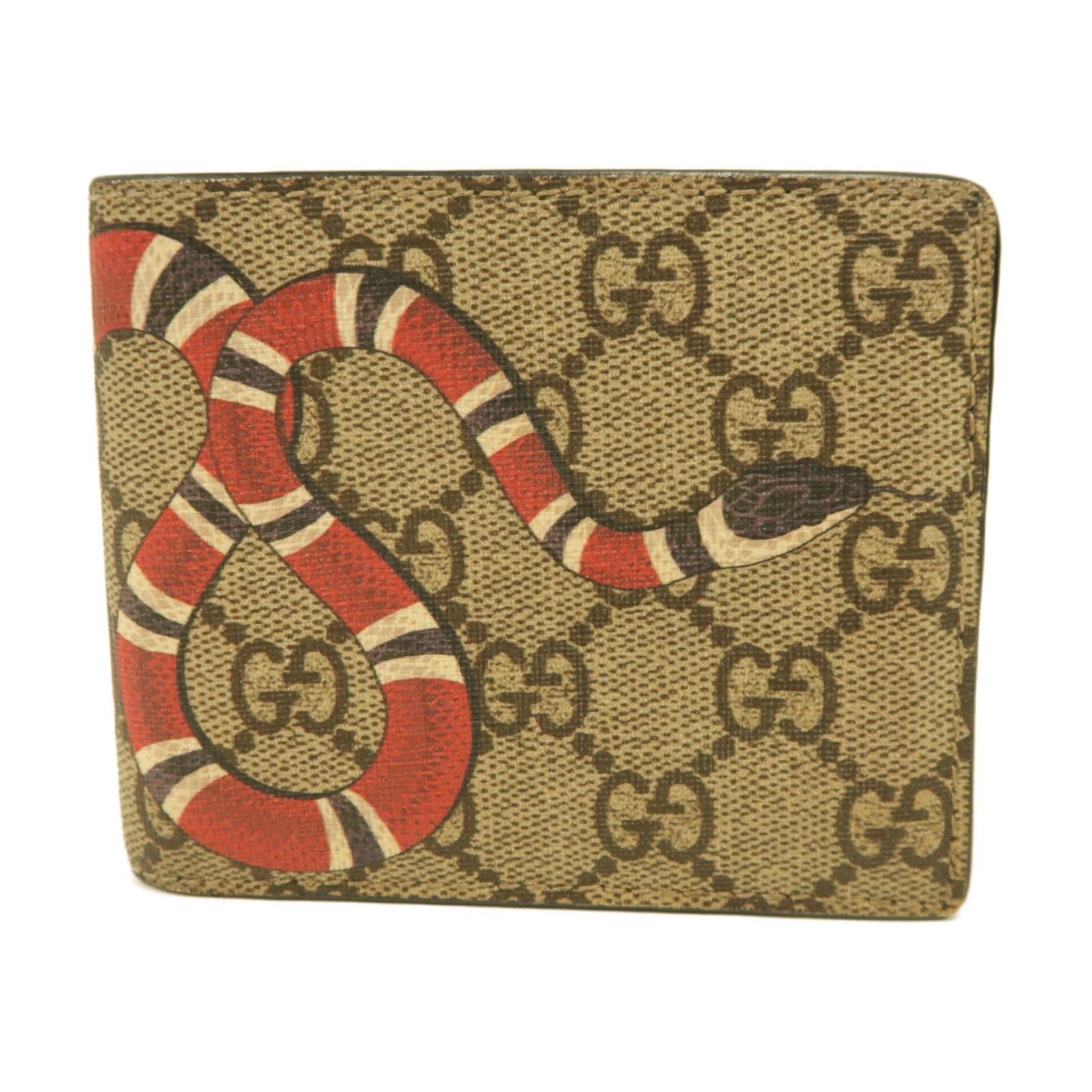 GUCCI 塗層帆布Wallet折疊錢包米色