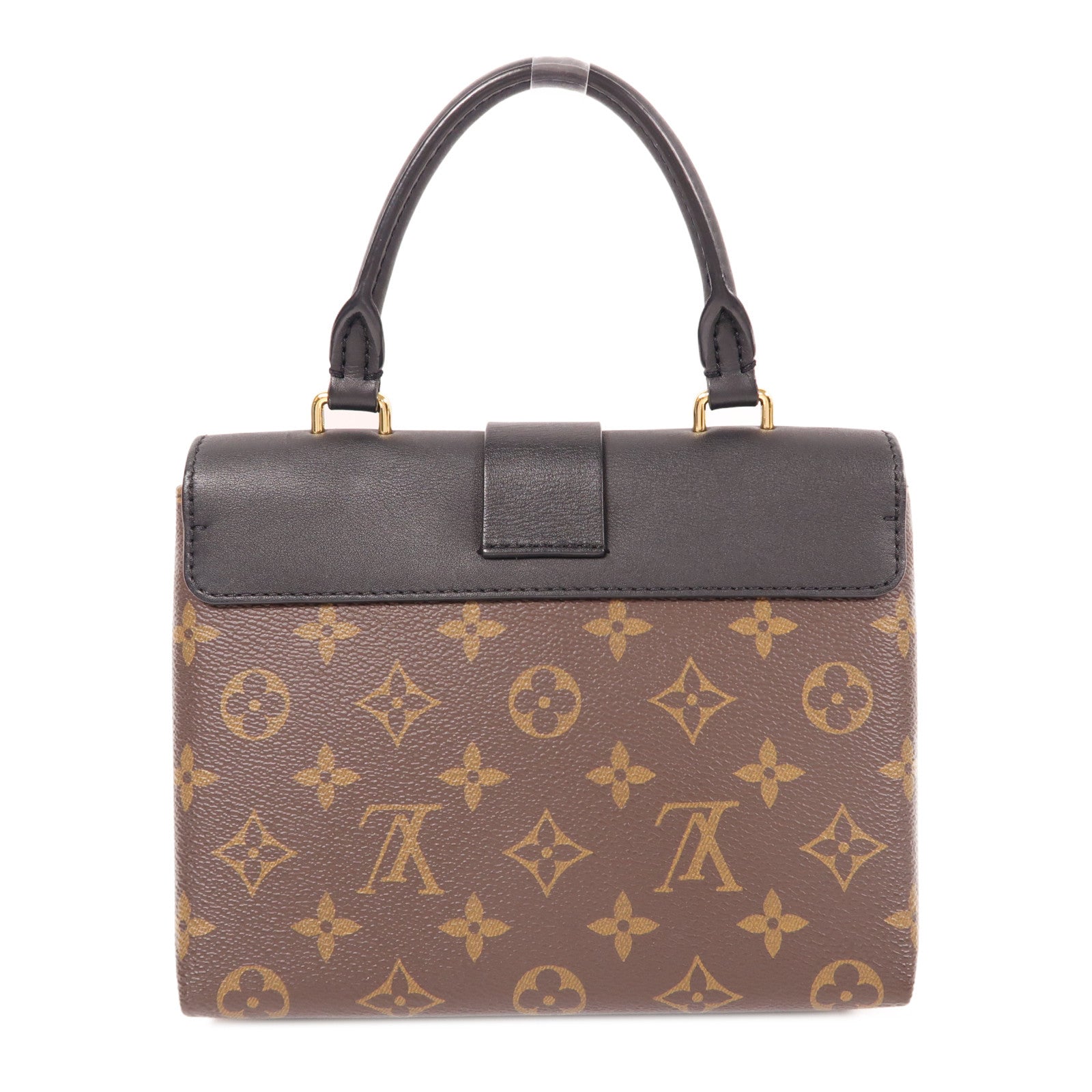 LOUIS VUITTON Monogram Locky BB金扣手挽肩背兩用袋棕色/黑色