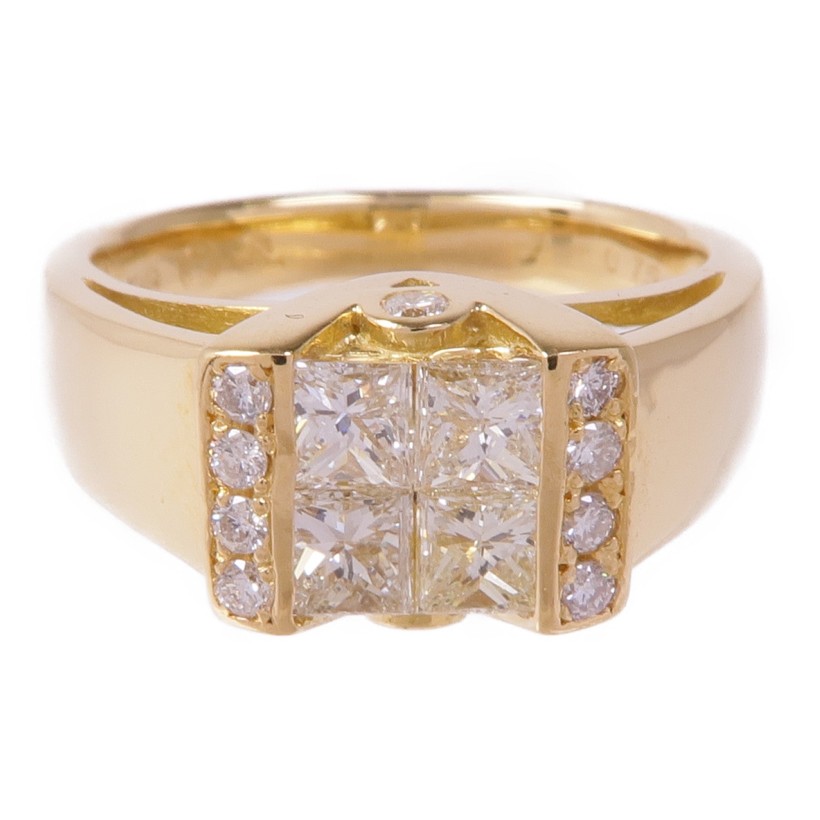 JEWELRY 【激減優惠】18K黃金Diamond Ring鑽石戒指US#4.75