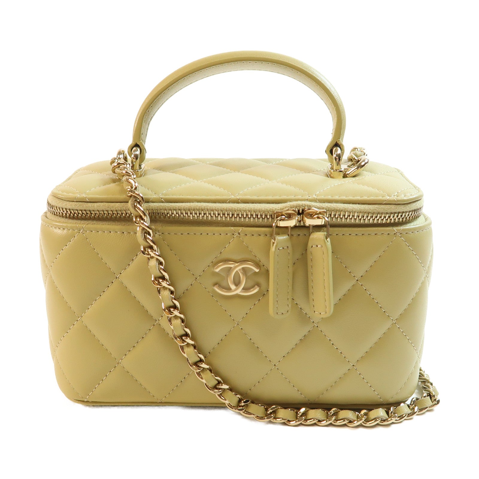 CHANEL 牛皮皮革Handle Vanity金扣手挽肩背兩用袋