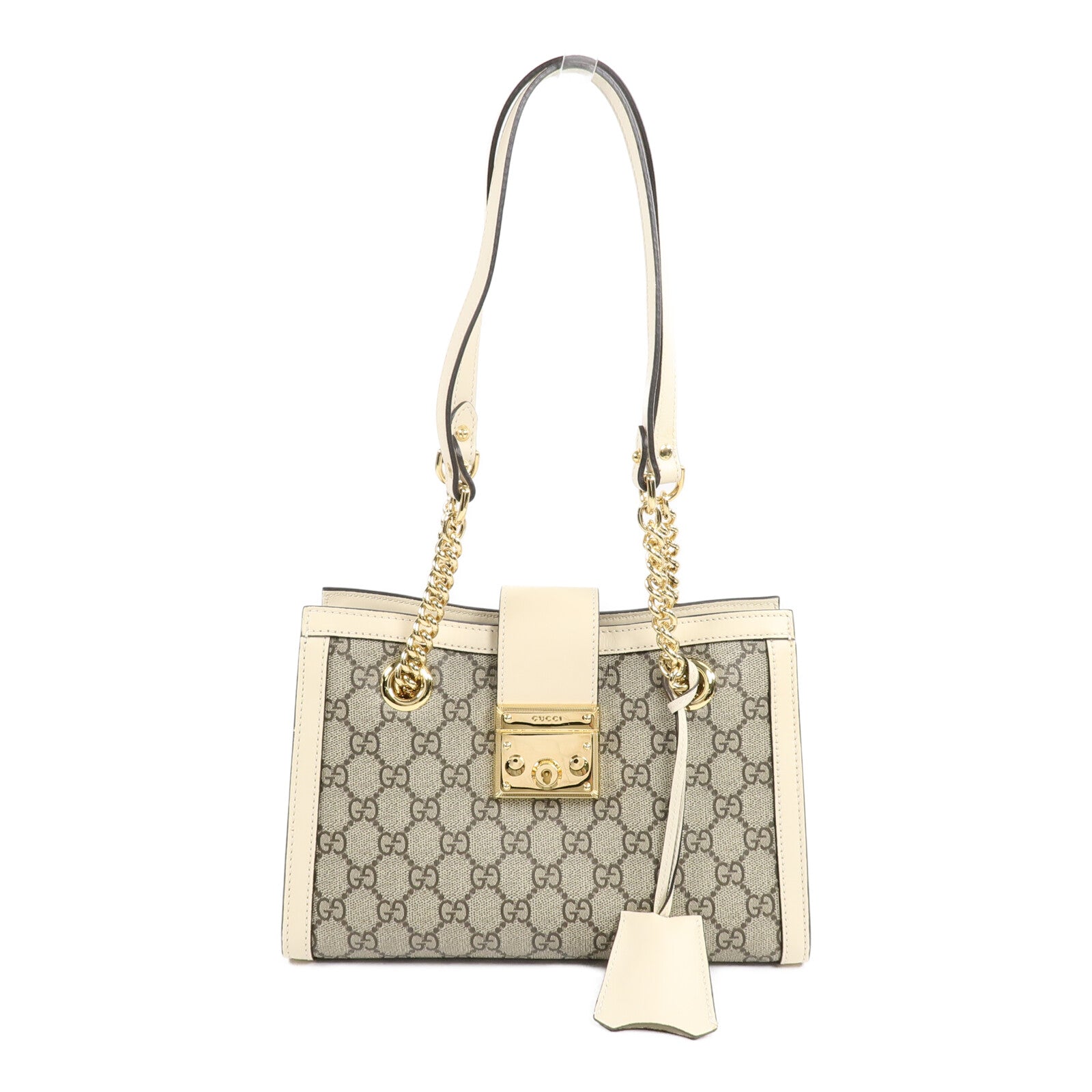 GUCCI 塗層帆布Padlock GG Small手挽袋