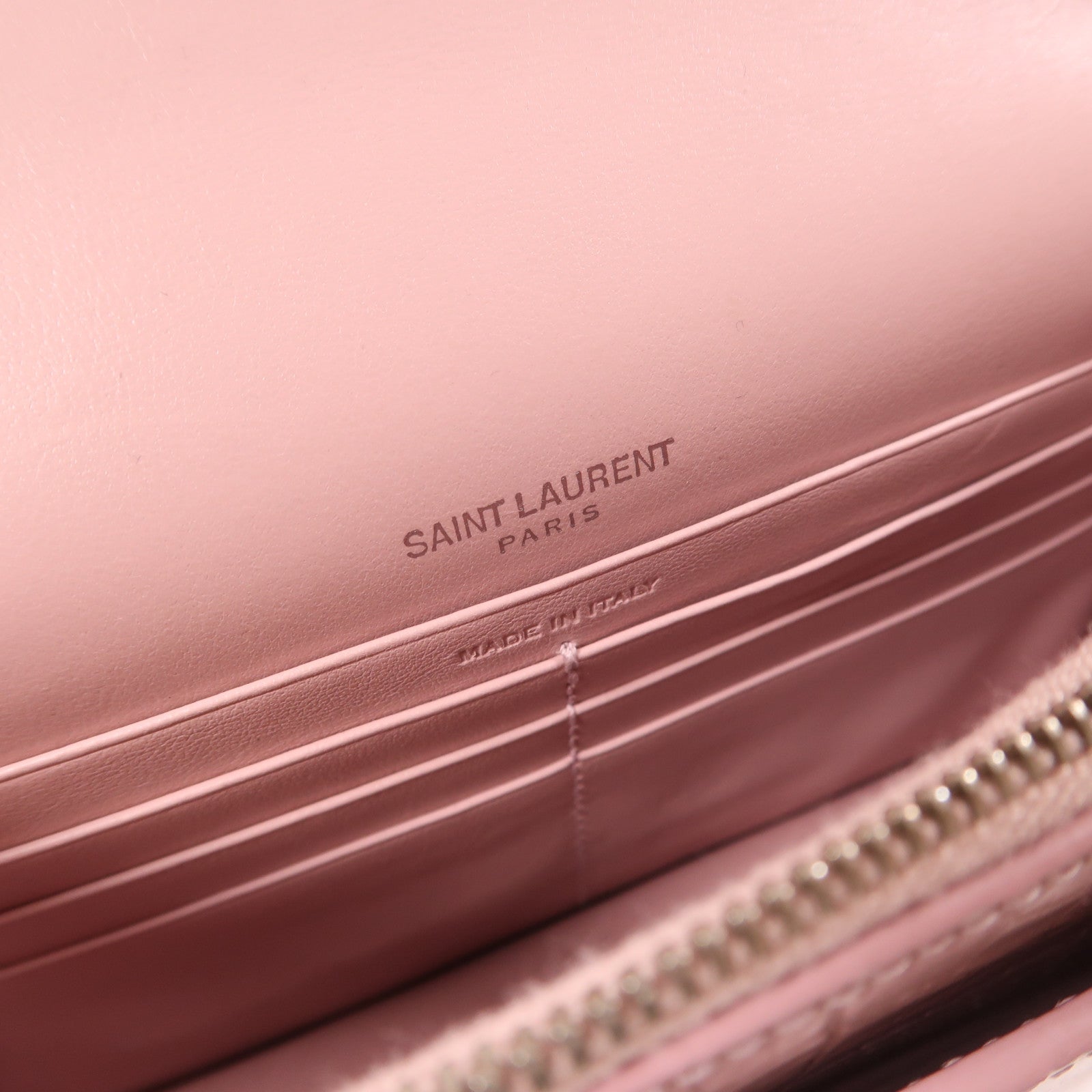 SAINT LAURENT 牛皮皮革Shoulder Bag銀扣鏈帶手挽肩背兩用袋