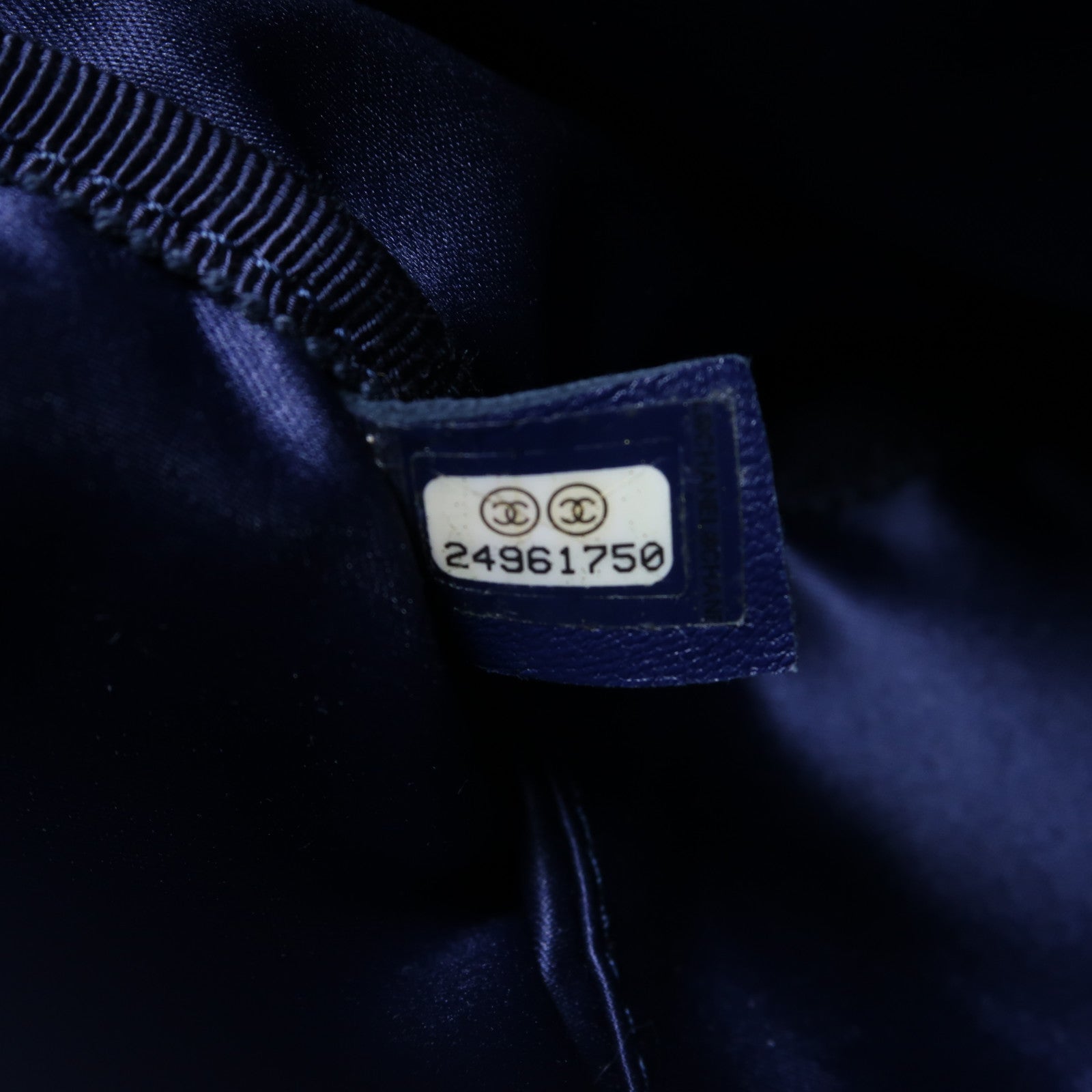CHANEL 軟呢/菱格尼龍Backpack銀扣背包海軍藍色