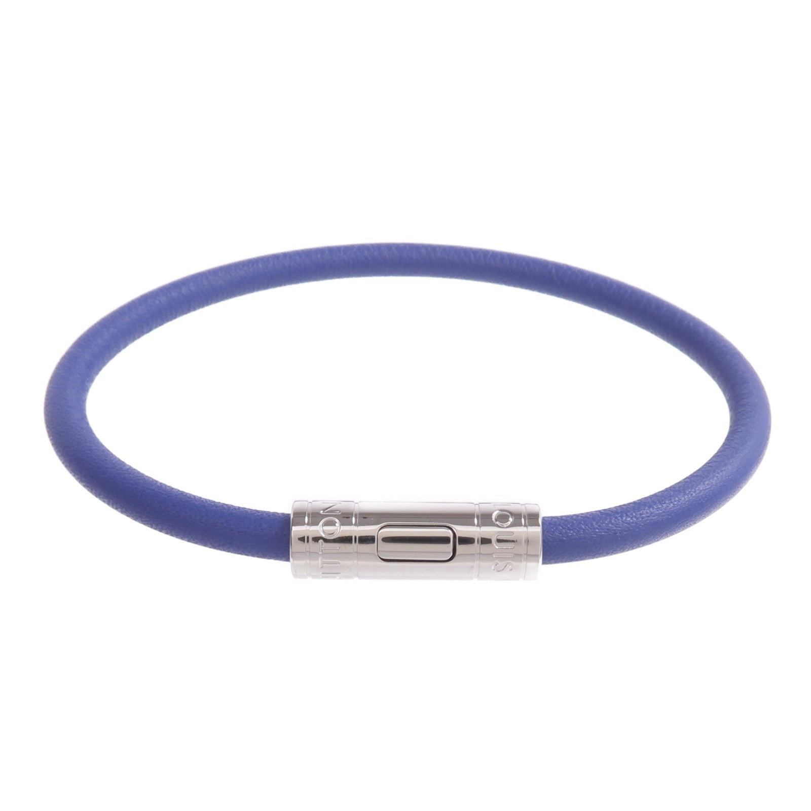 LOUIS VUITTON 皮革Keep It Bracelet銀扣手帶