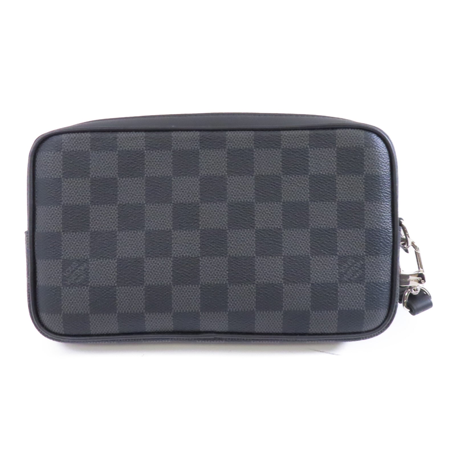 LOUIS VUITTON Damier Alpha Cluch銀扣手拿包黑色