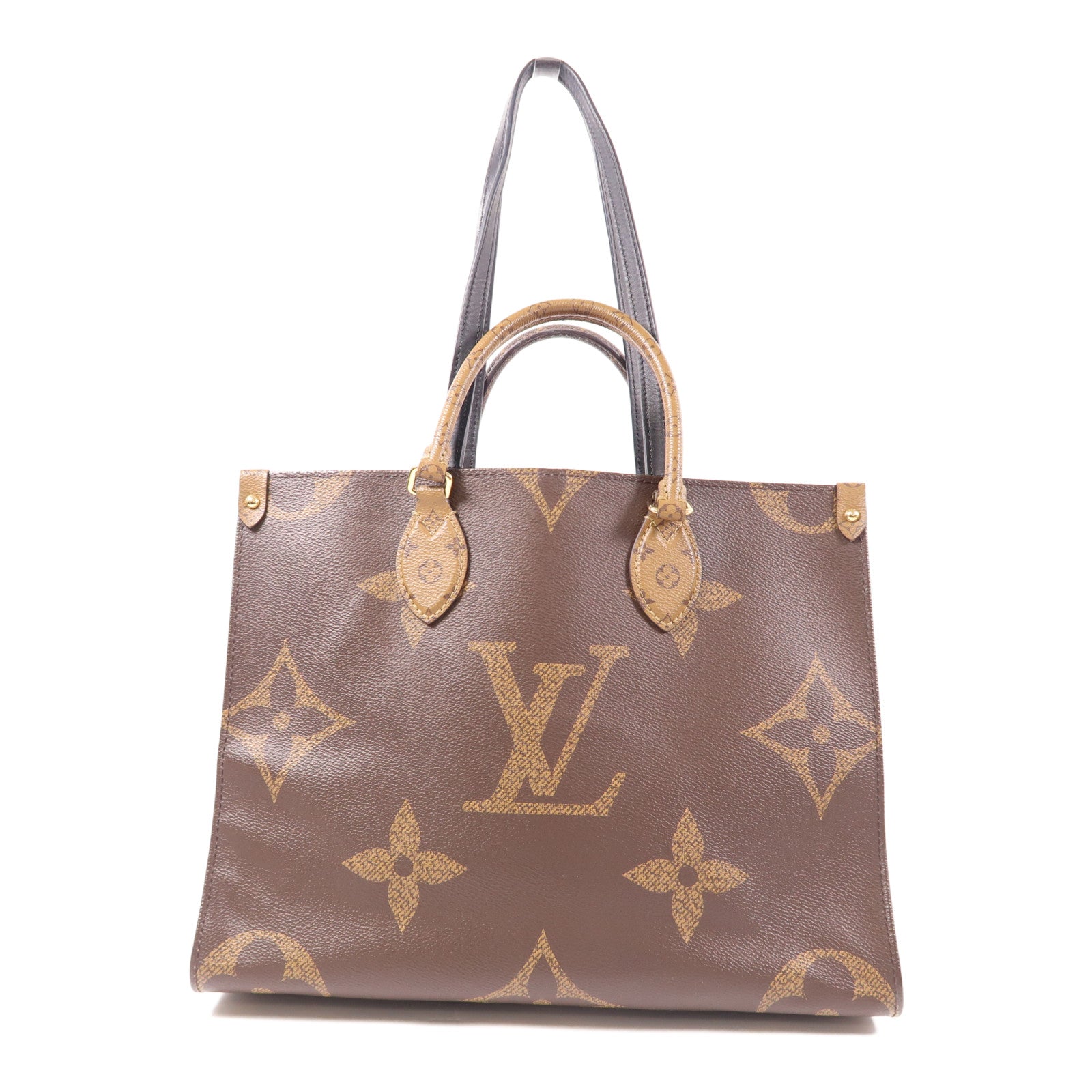LOUIS VUITTON Monogram Giant On The Go MM金扣手挽肩背兩用袋