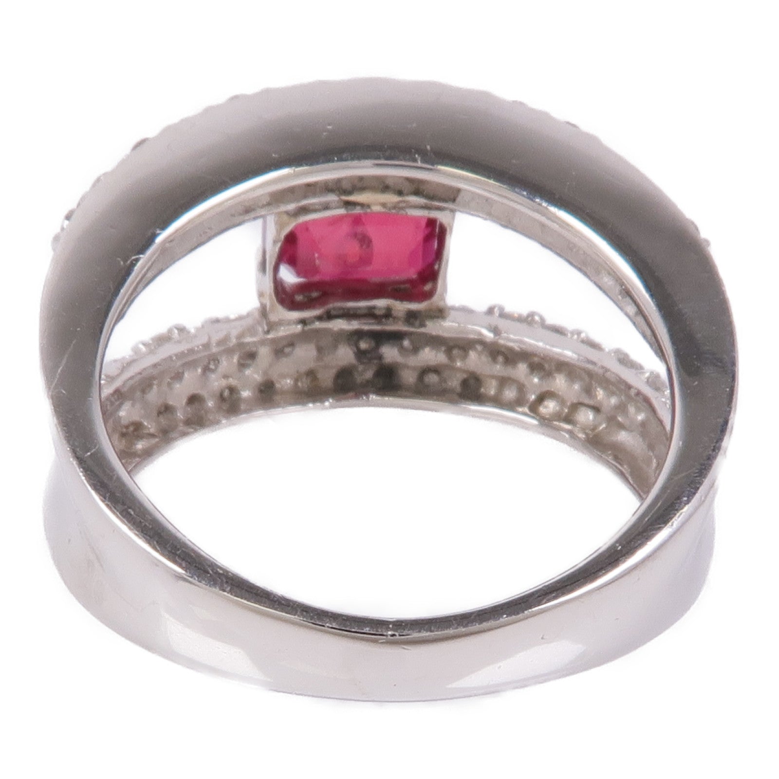 JEWELRY 【激減優惠】PT900鉑金Ruby/Diamond Ring紅寶石/鑽石戒指US#7.25