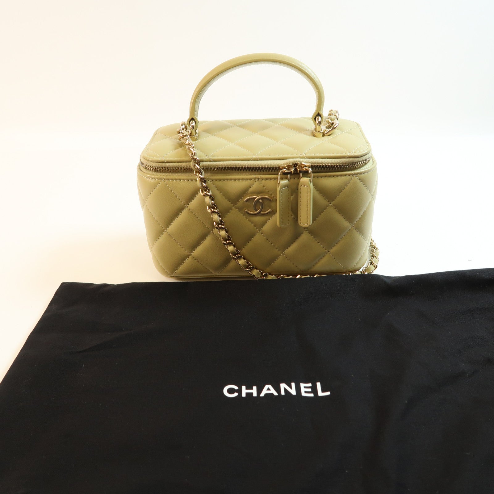 CHANEL 牛皮皮革Handle Vanity金扣手挽肩背兩用袋