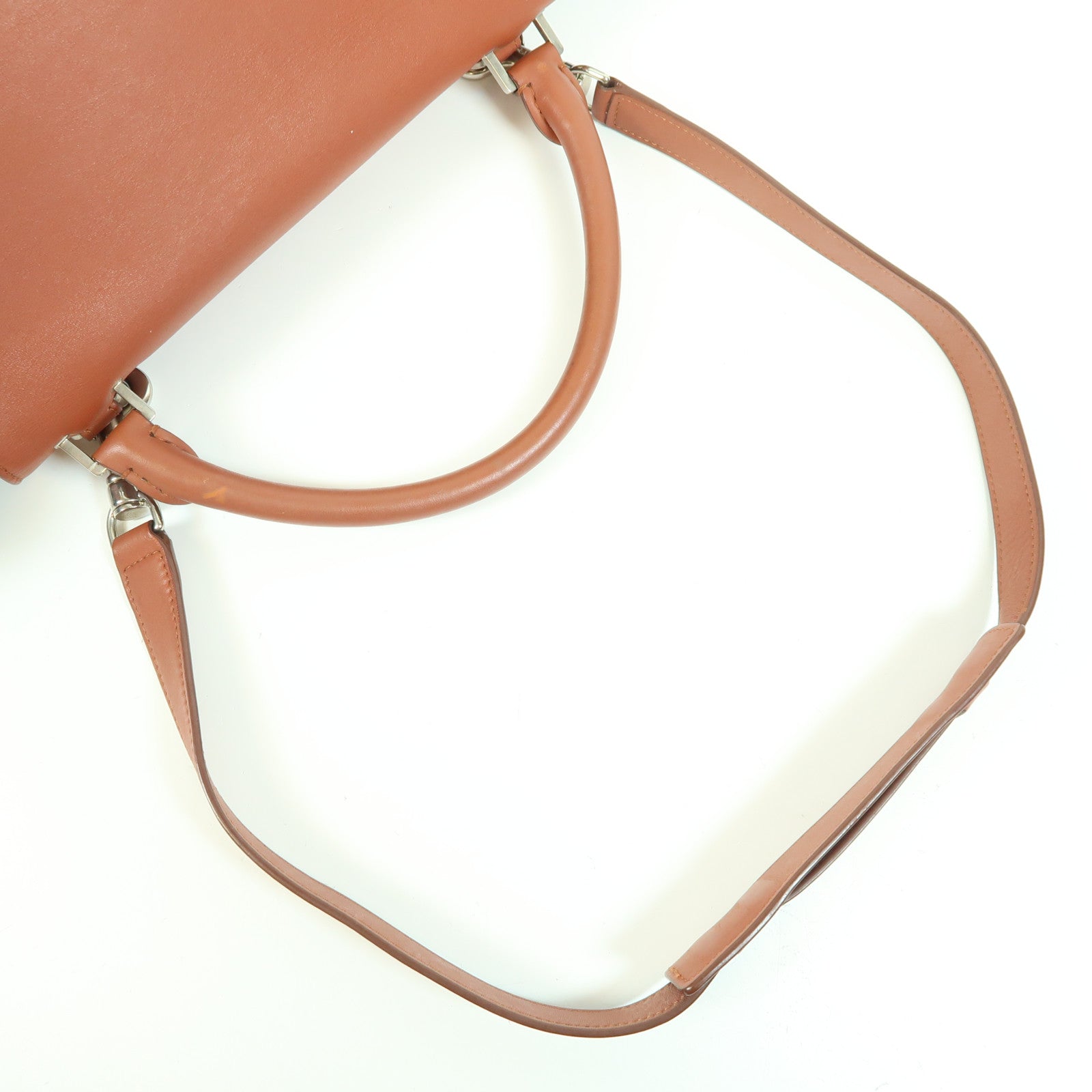CELINE 牛皮皮革Trapeze銀扣手挽肩背兩用袋
