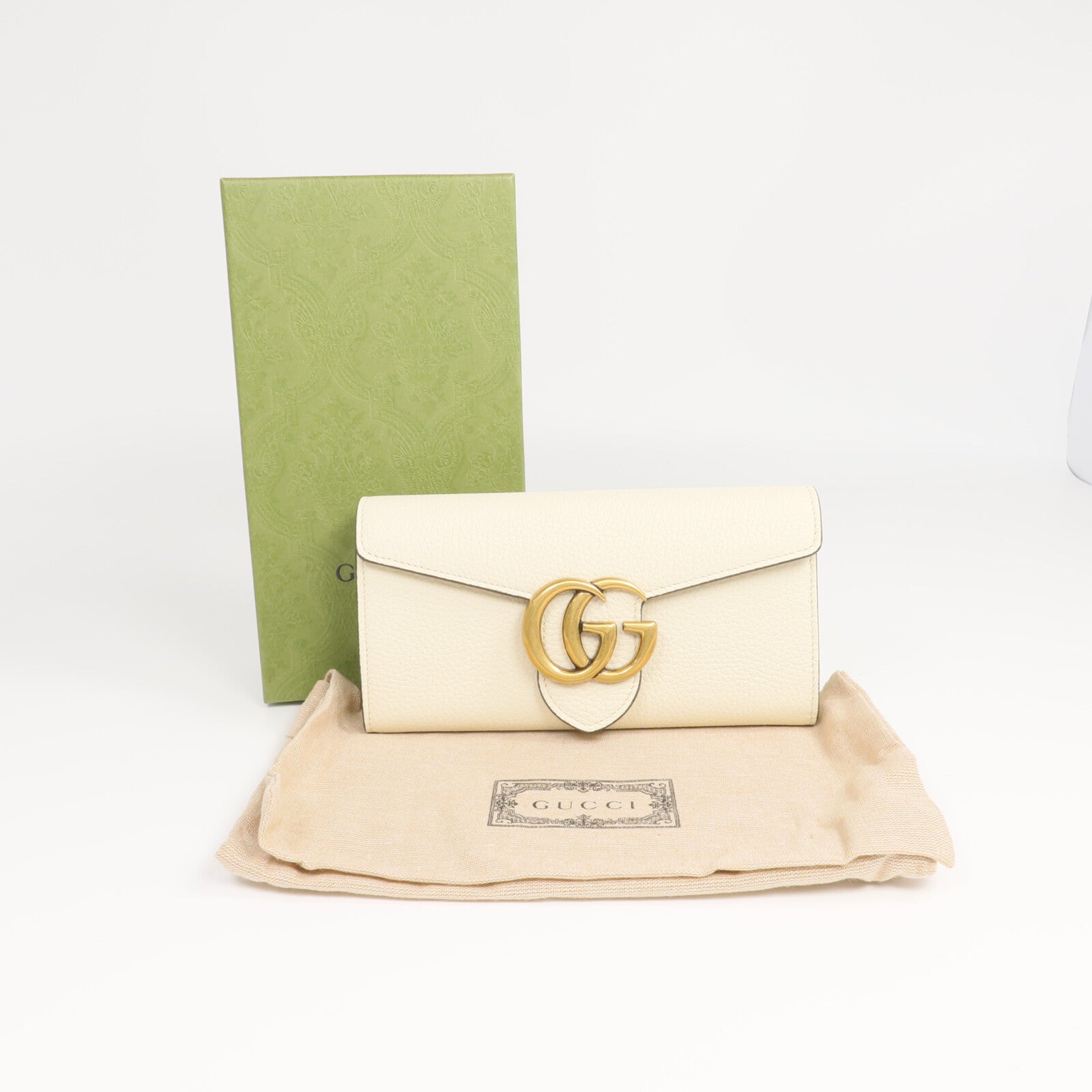 GUCCI 【激減優惠】牛皮皮革Long Wallet金扣長錢包