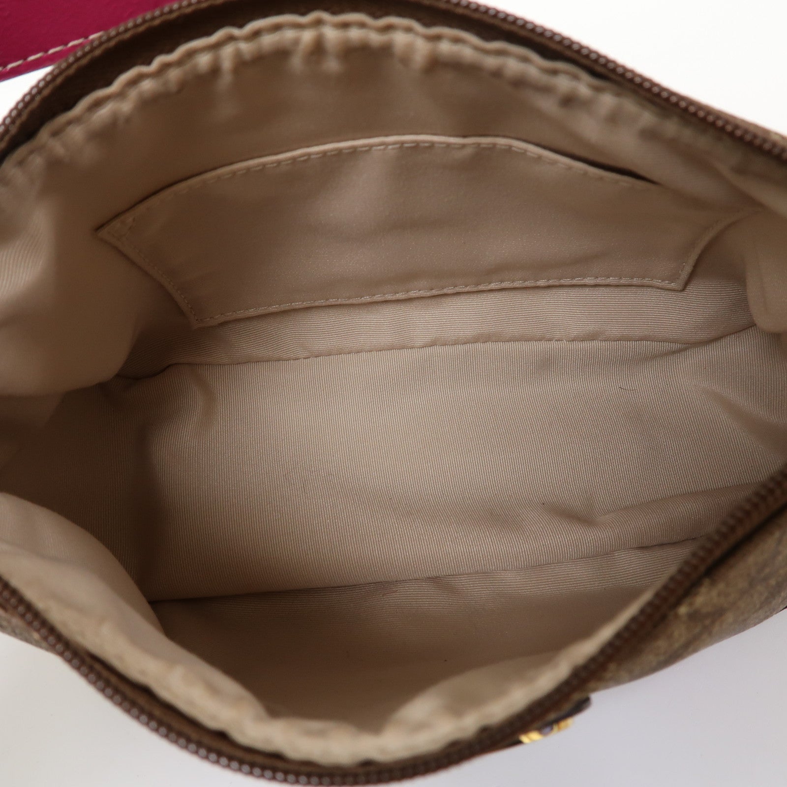 COACH 塗層帆布Shoulder Bag金扣肩背袋啡色/粉紅色