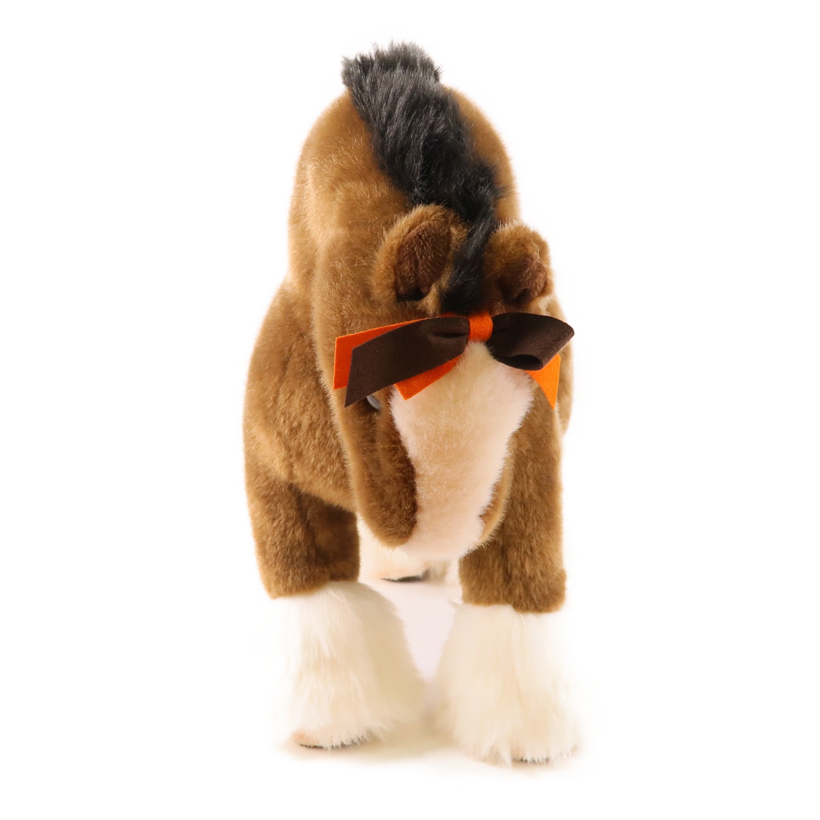 HERMES Cheval Hermy GM Plush Toy Polyester Brown/White 