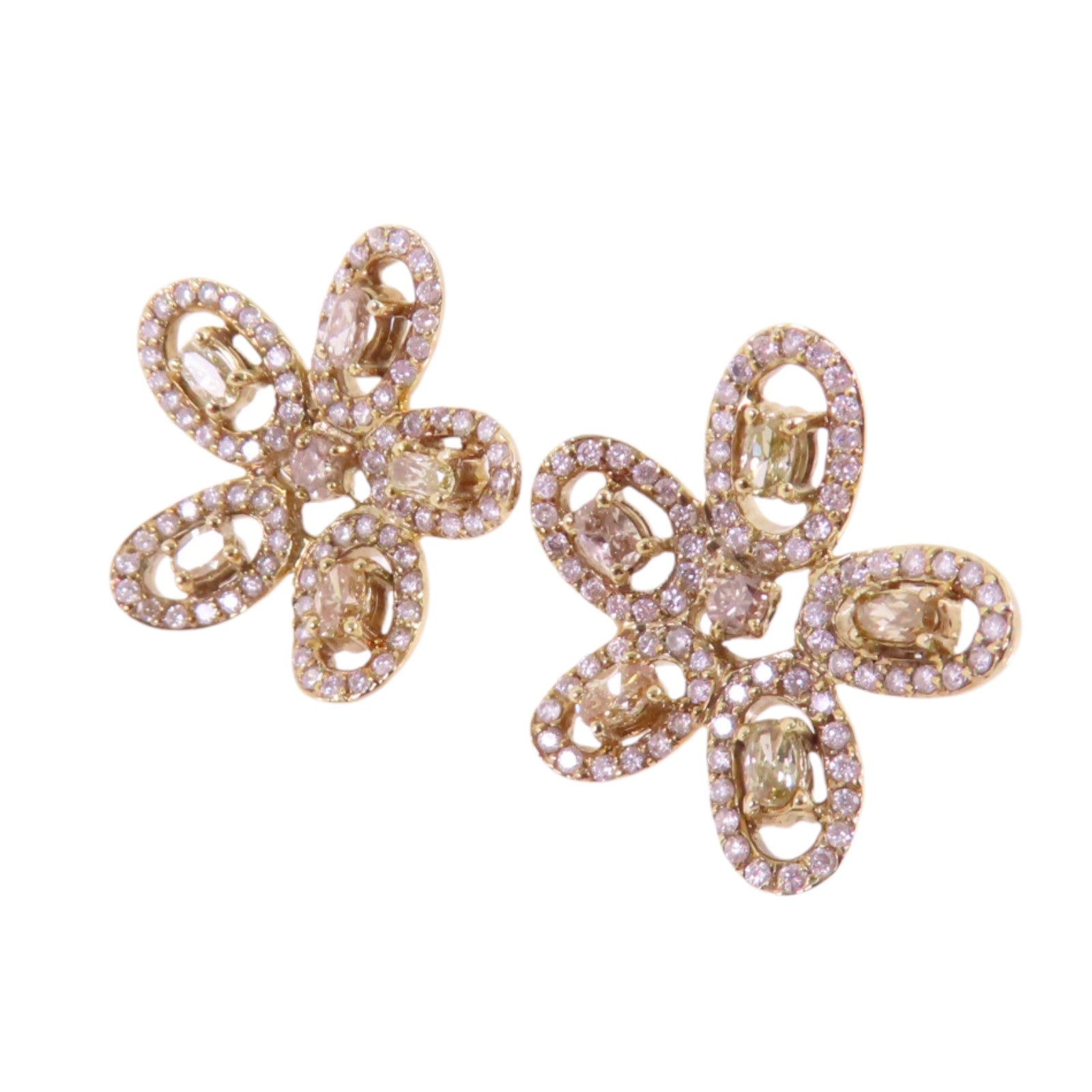 JEWELRY Diamond Earrings 18K Yellow Gold