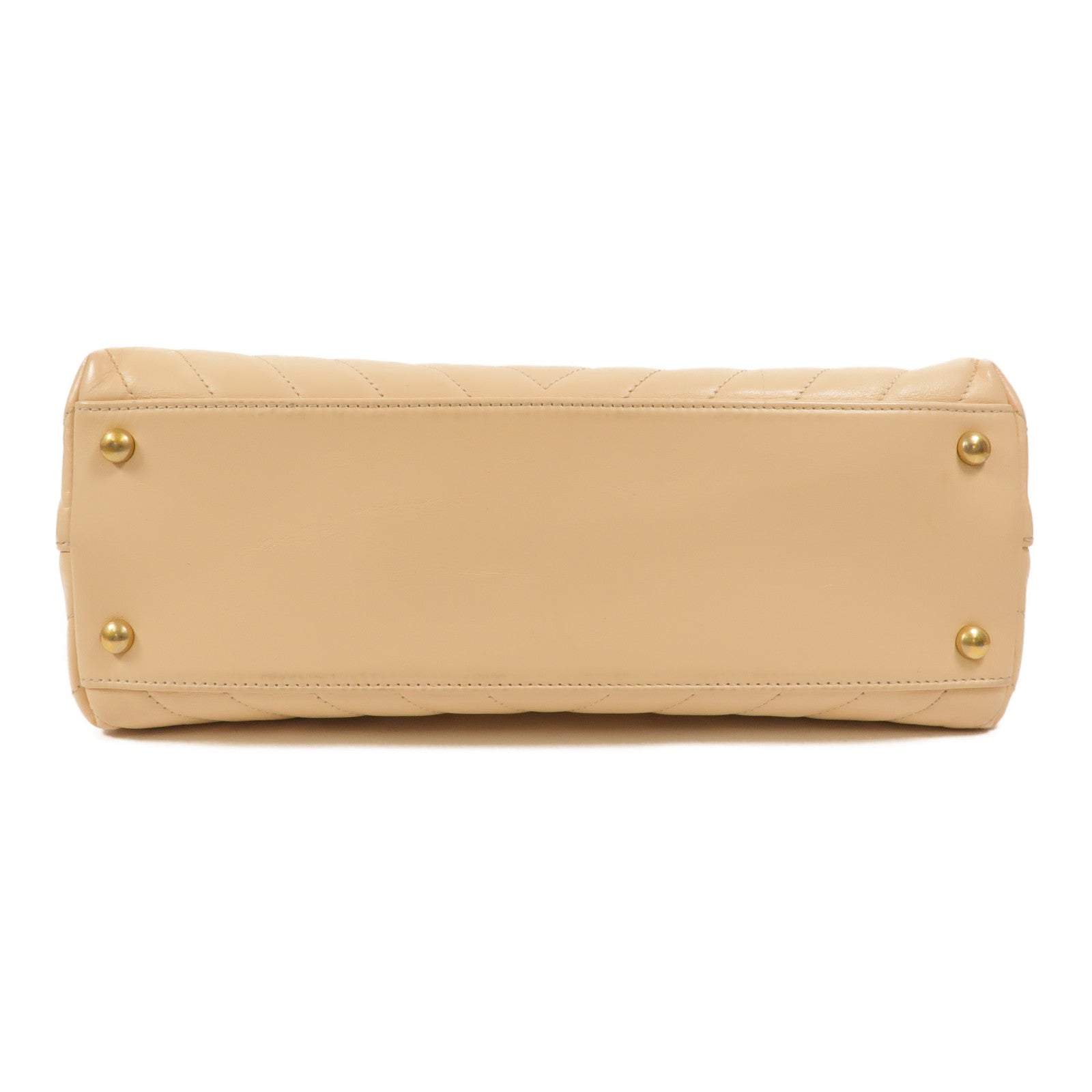 CHANEL 牛皮皮革Coco Handle Flap Bag鏈帶手挽肩背兩用袋