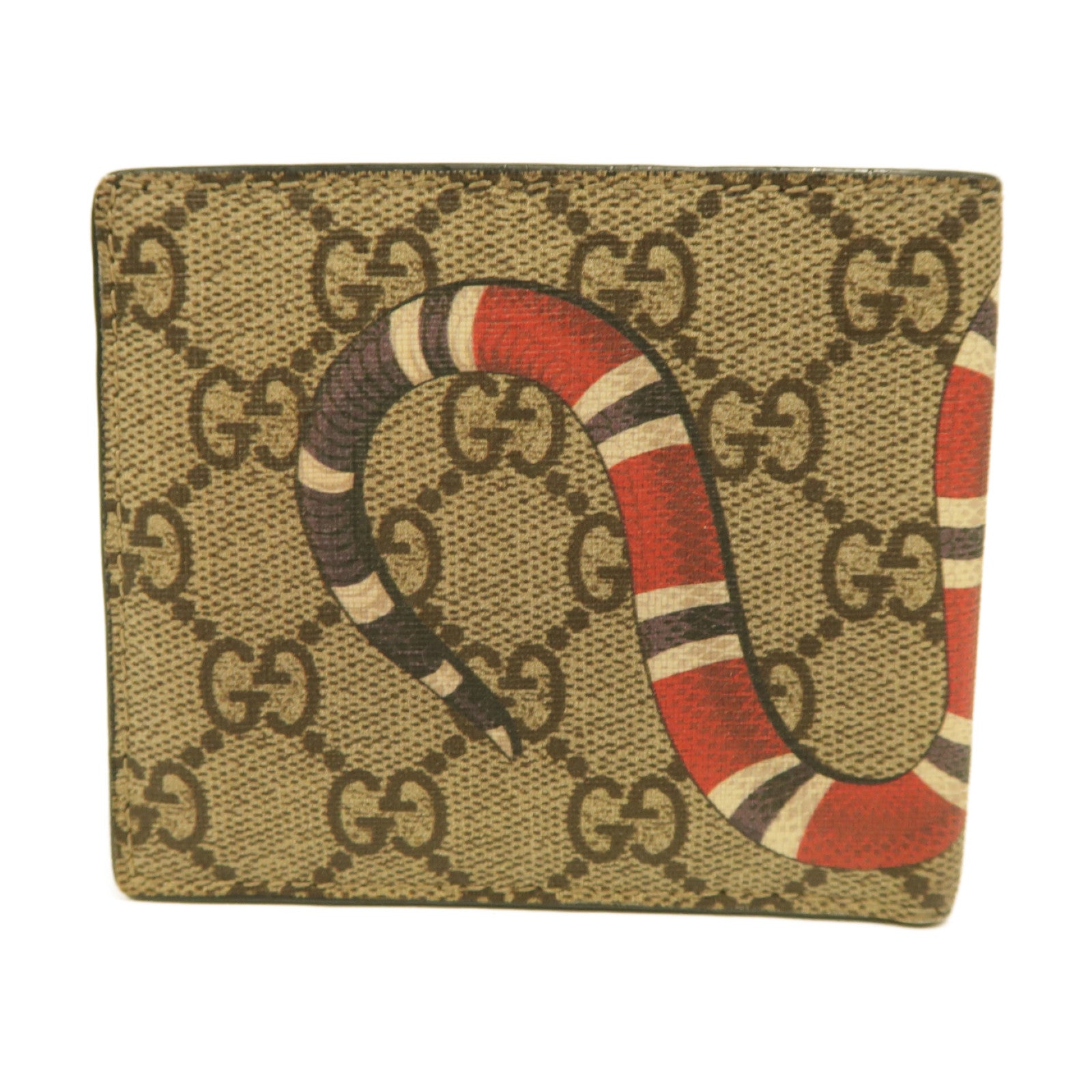 GUCCI 塗層帆布Wallet折疊錢包米色