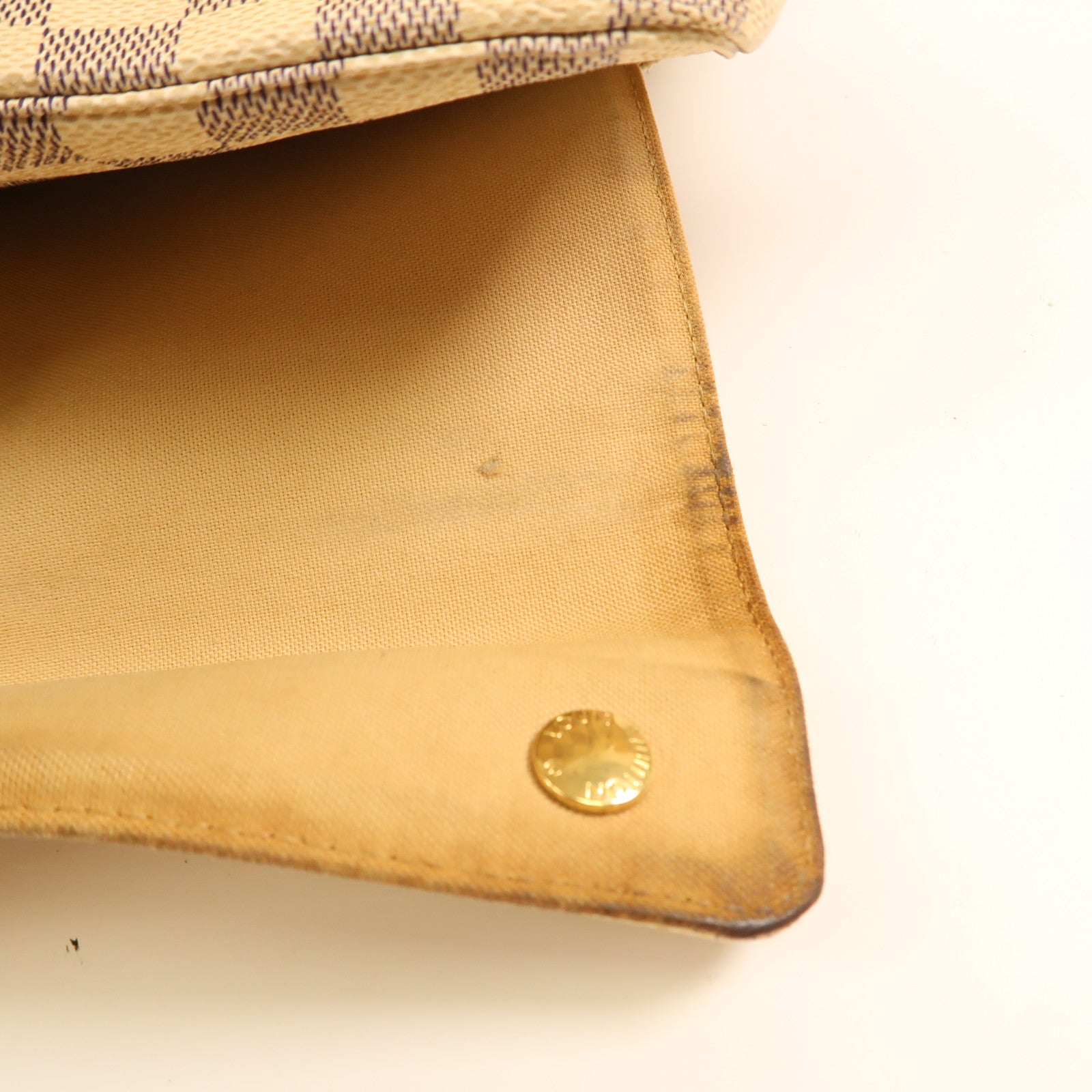 LOUIS VUITTON Damier Azur Naviglio金扣肩背袋
