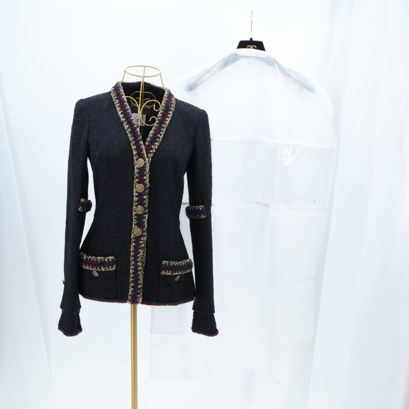 CHANEL Collarless Tweed Jacket外套