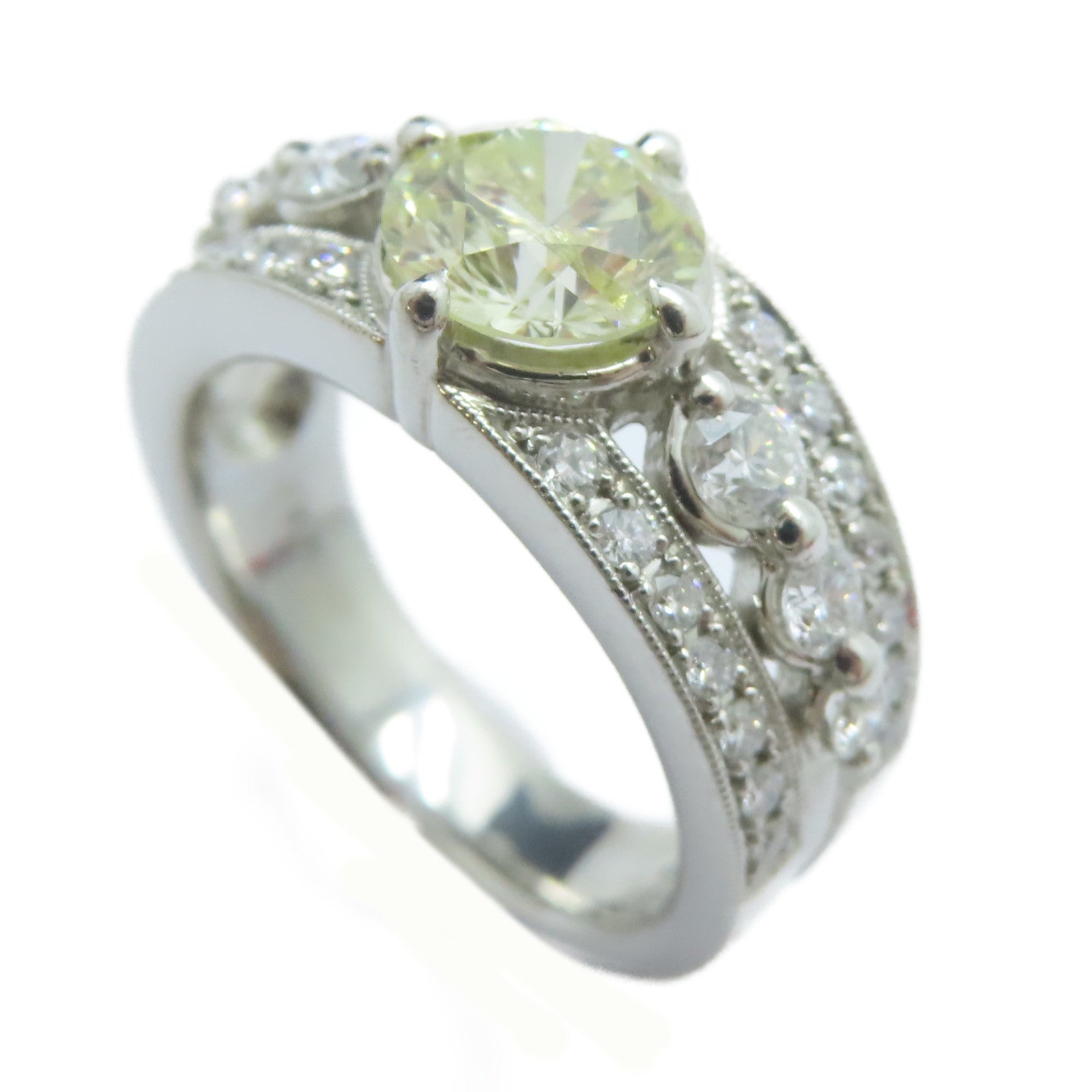JEWELRY PT900鉑金Diamond Ring 1.181ct鑽石/0.67ct鑚石戒指US#5.5