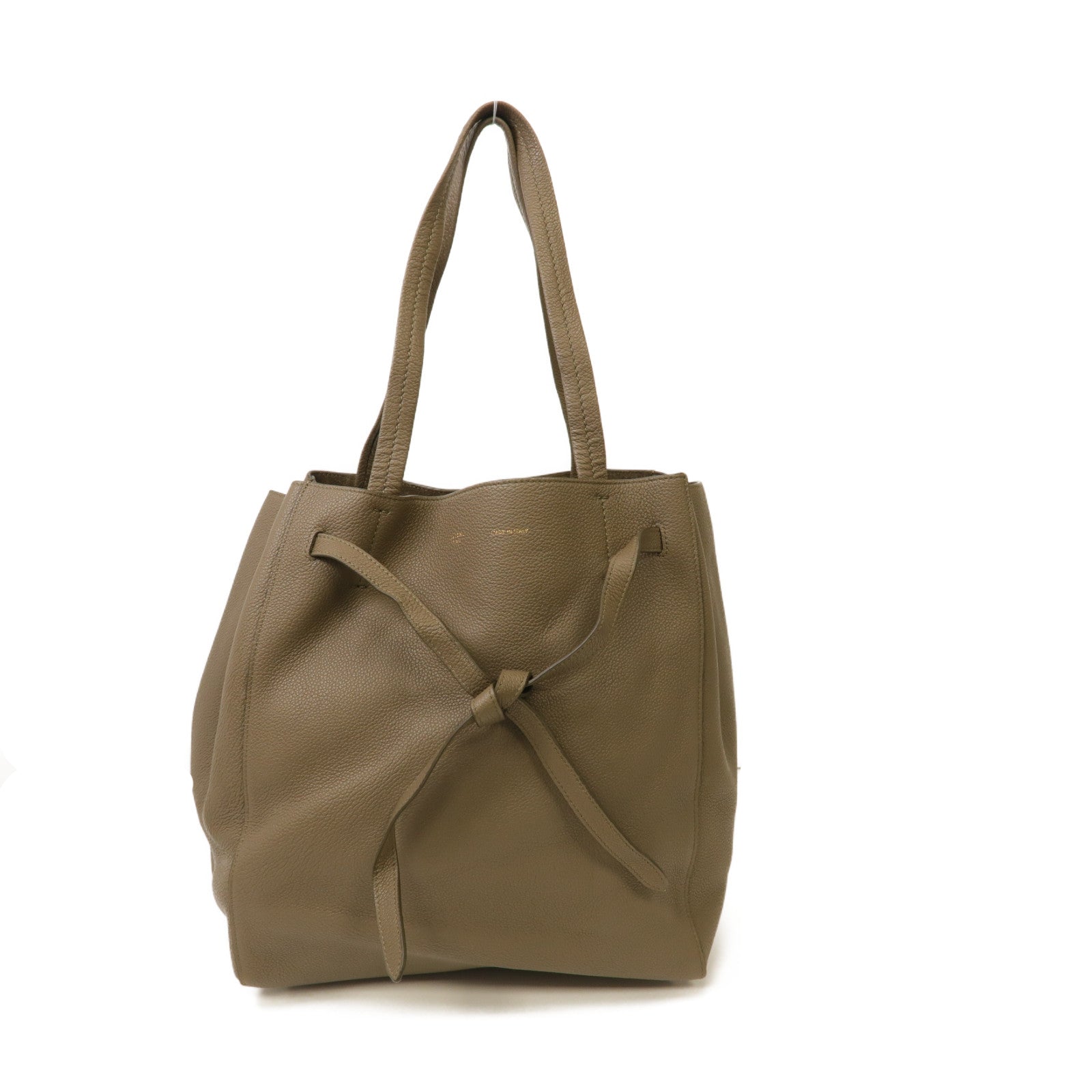 CELINE 牛皮皮革Shoulder Bag金扣肩背袋灰色