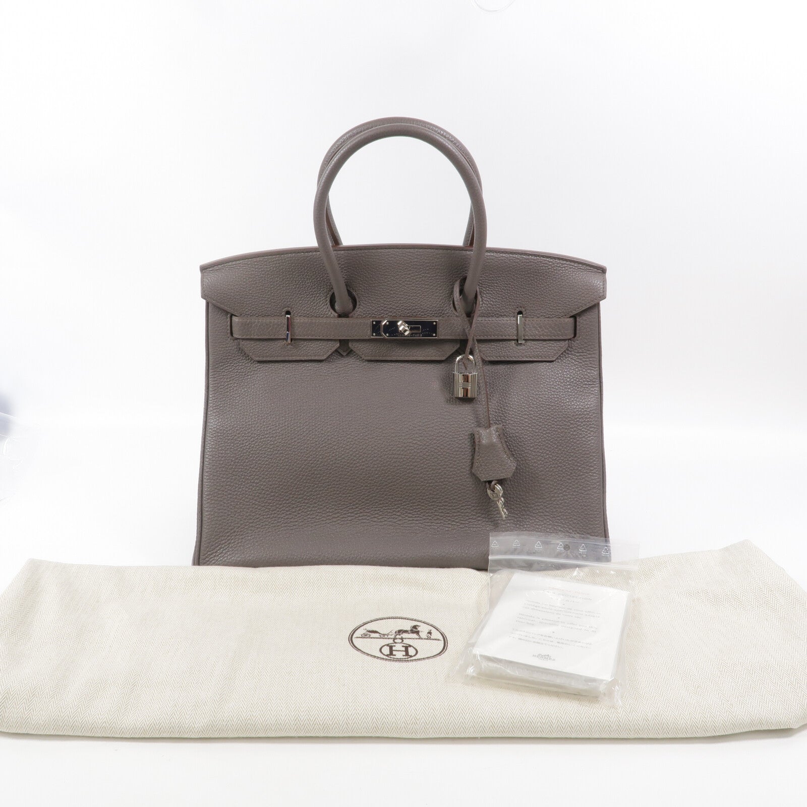 HERMES Togo皮革Birkin 35手挽袋Etain