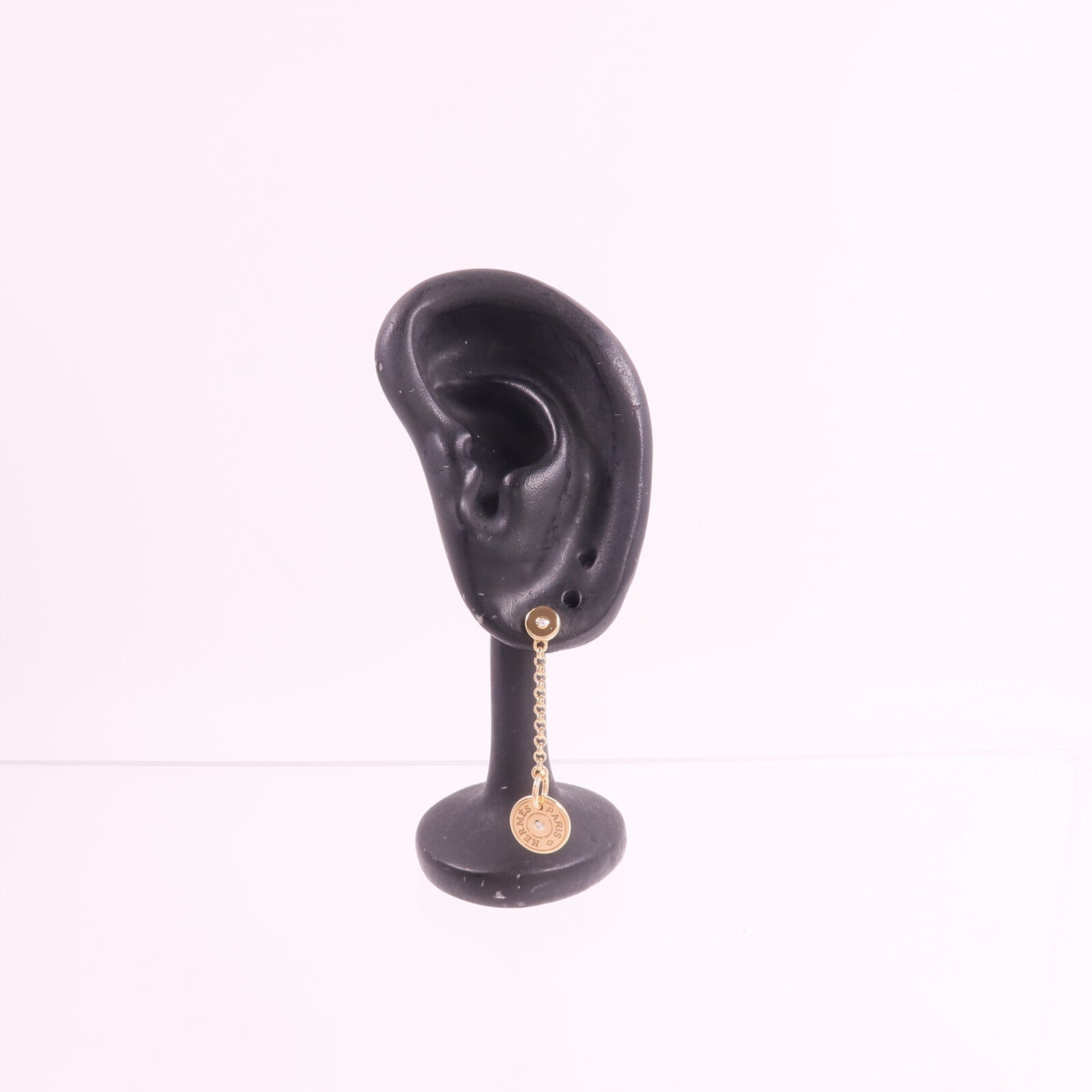 HERMES 18K玫瑰金 Ex-Libris Clou de Selle Earrings鑽石耳環