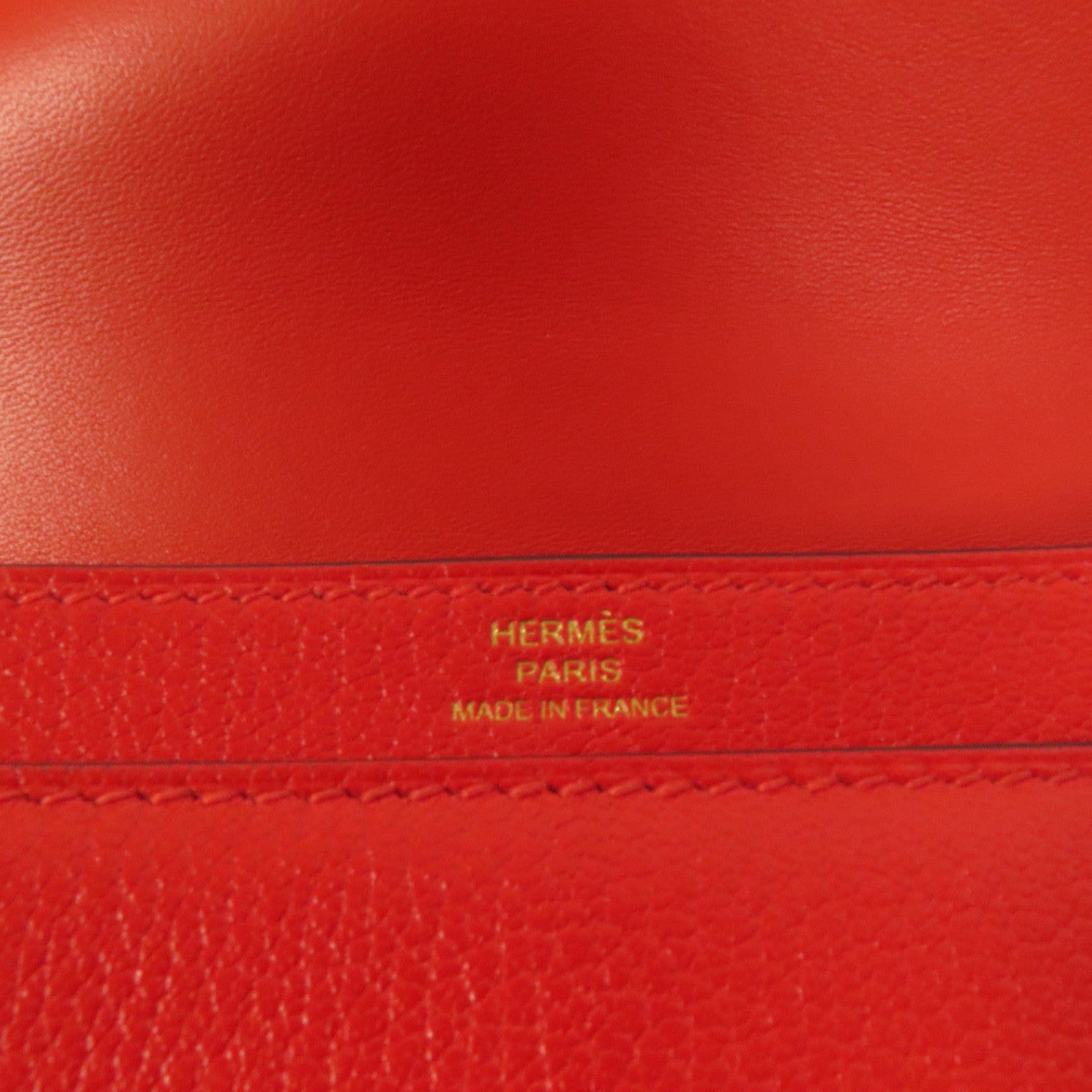 HERMES Chevre皮革Verrou Mini金扣鏈帶肩背袋Red
