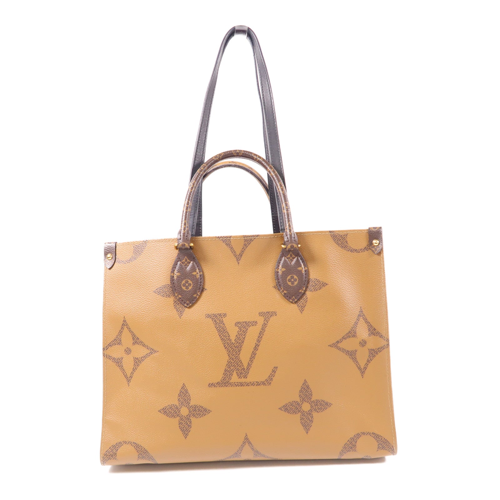 LOUIS VUITTON Monogram Giant On The Go MM金扣手挽肩背兩用袋