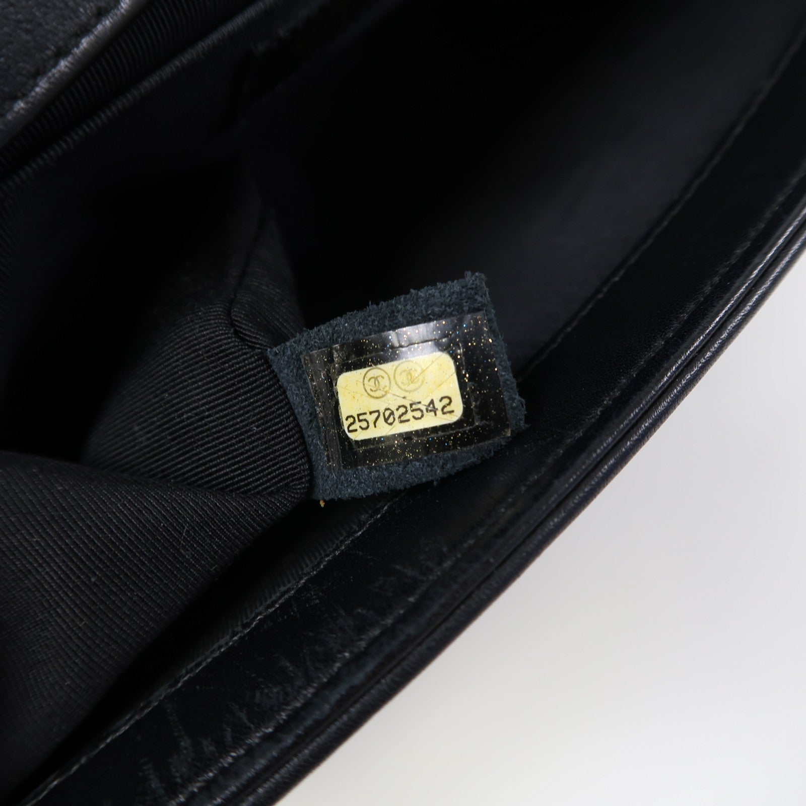 CHANEL 【激減優惠】菱格羊皮皮革Boy 25金扣鏈帶肩背袋黑色