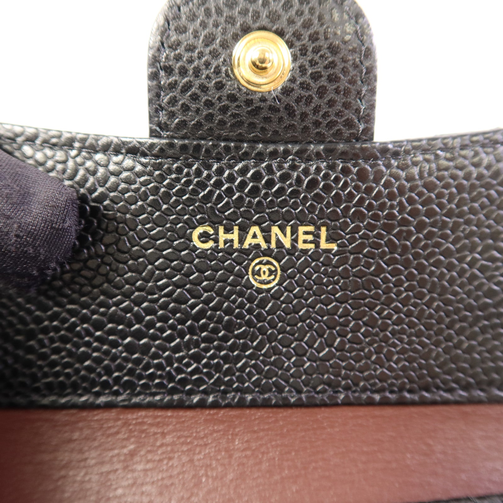 CHANEL 牛皮皮革Wallet金扣錢包